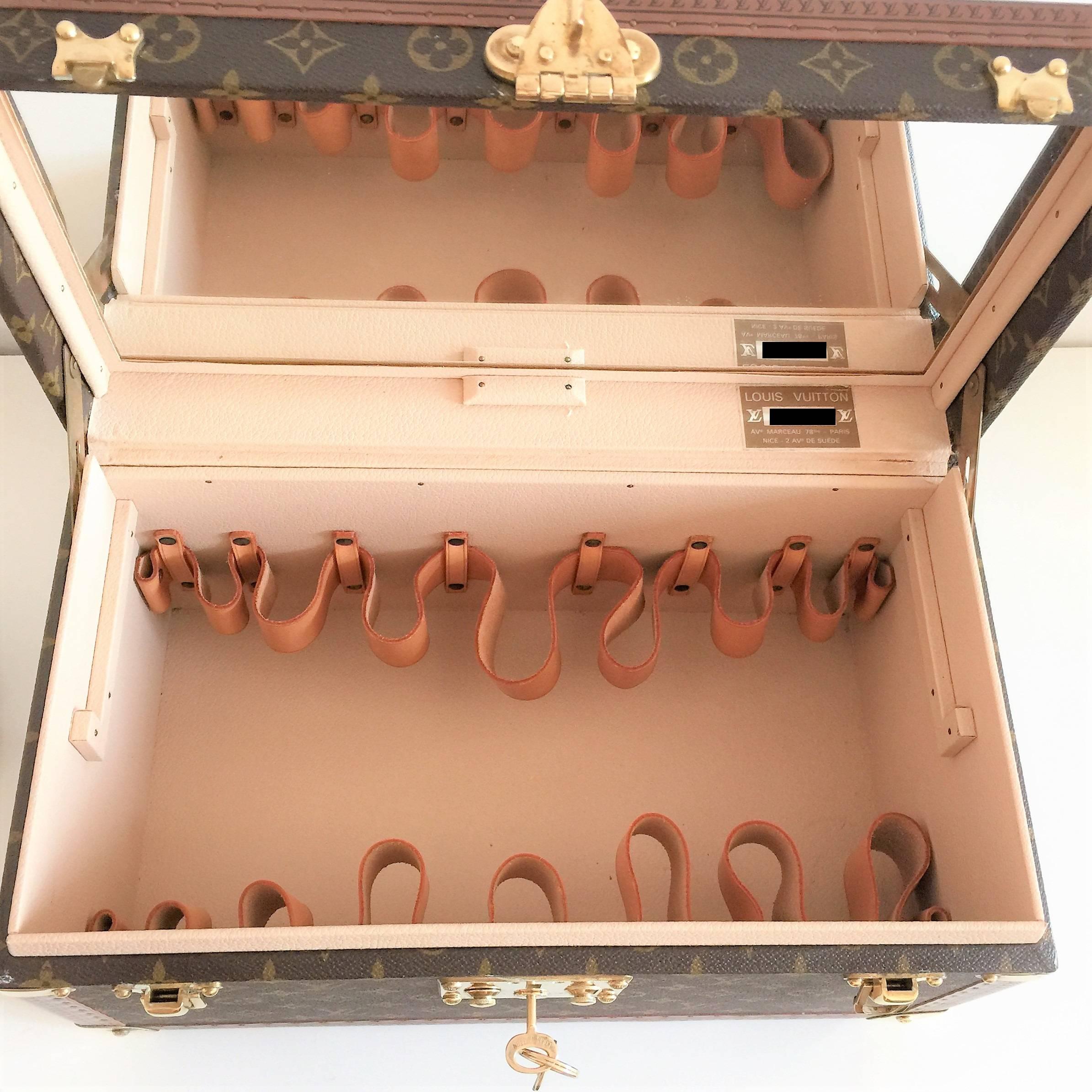 Women's LOUIS VUITTON Beauty Case BOITE BOUTEILLE & GLACE, with mirror, LV monogram For Sale