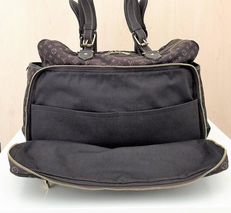 Louis Vuitton, Bags, Louis Vuitton Sac A Langer Mini Lin Ebene Travel  Brown Canvas Diaper Bag