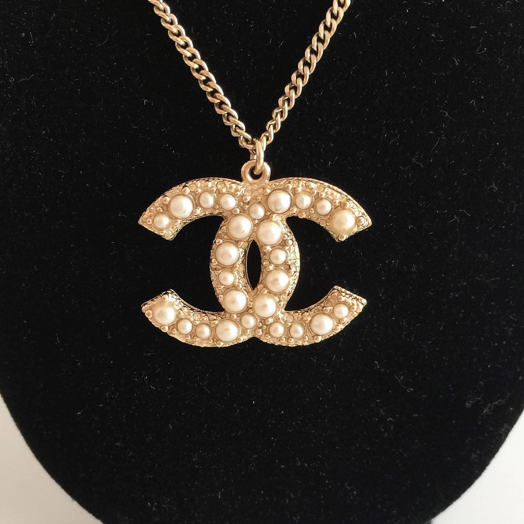 Women's Chanel Necklace with CC logo pendant 100th Anniversary, Limited Editions  For Sale