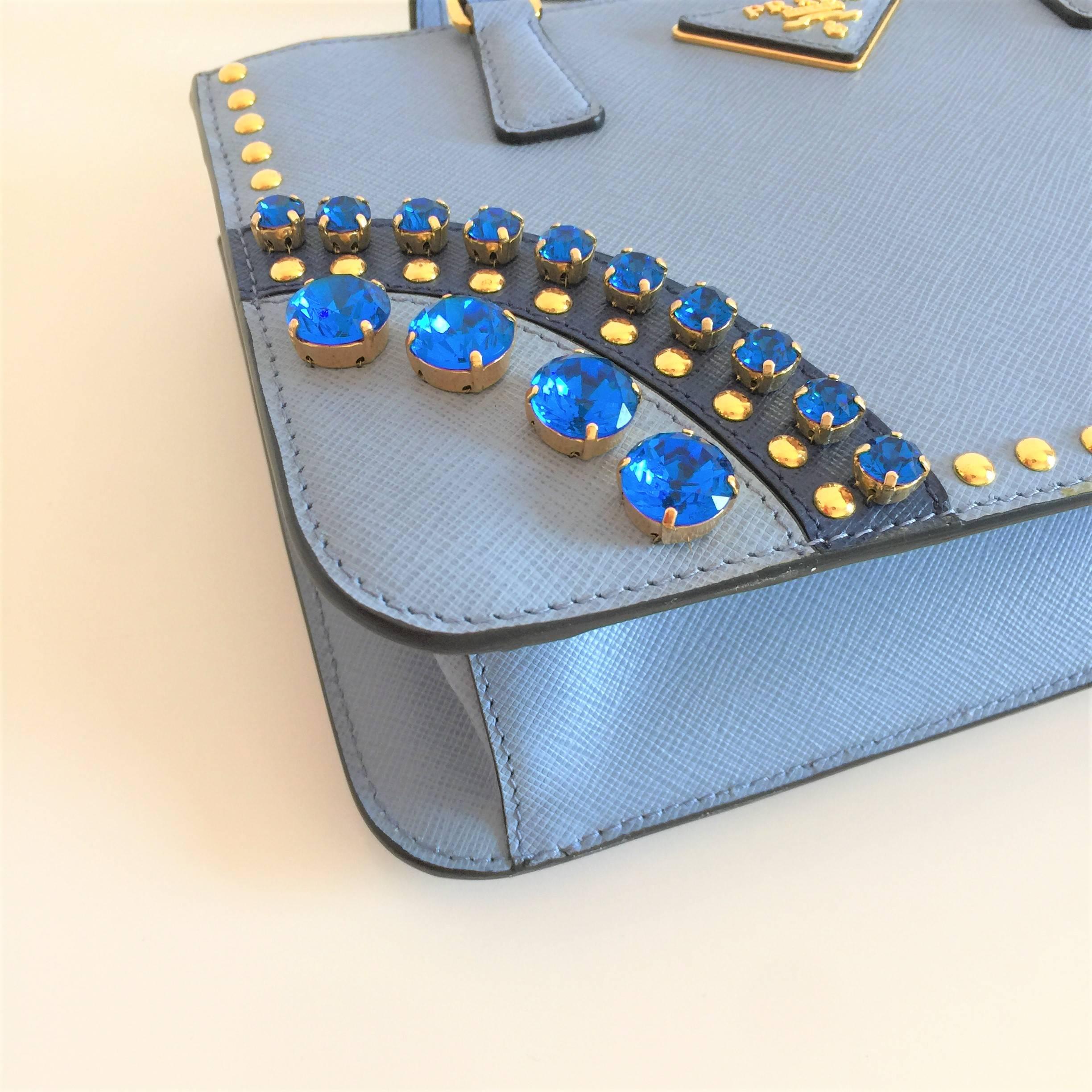 PRADA Bijoux Saffiano Jewels Hand Bag In New Condition For Sale In Milan, IT