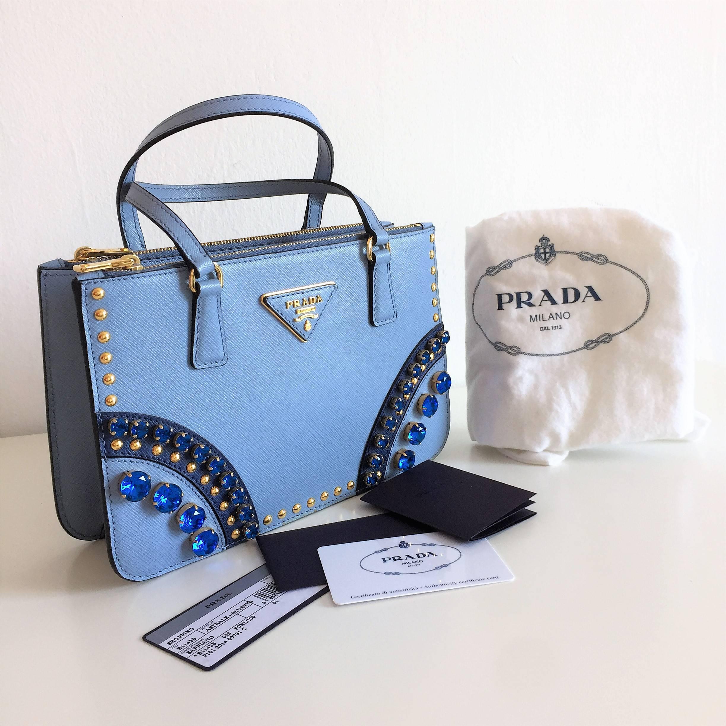PRADA Bijoux Saffiano Jewels Hand Bag For Sale 2