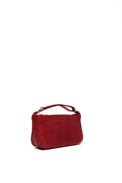 Lynn Baguette Red Lizard Leather Handbag