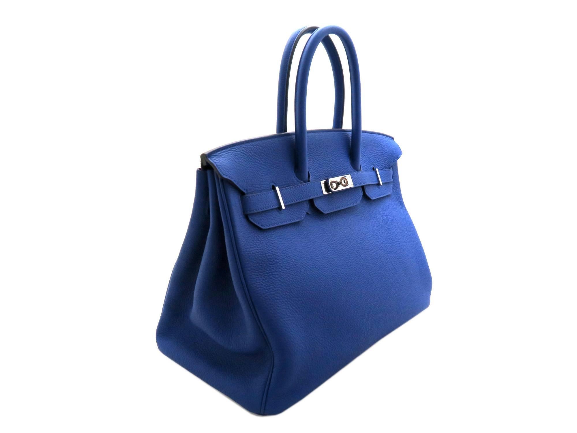 Color: Bleu Electric (designer color)
Material: Togo Leather

Condition:
Rank A
Overall: Good, few minor defects
Surface: Minor Stains
Corners:Minor Scratches
Edges:Good
Handles/Straps:Good
Hardware:Minor Scratches

Dimension:
W35 × H25 ×