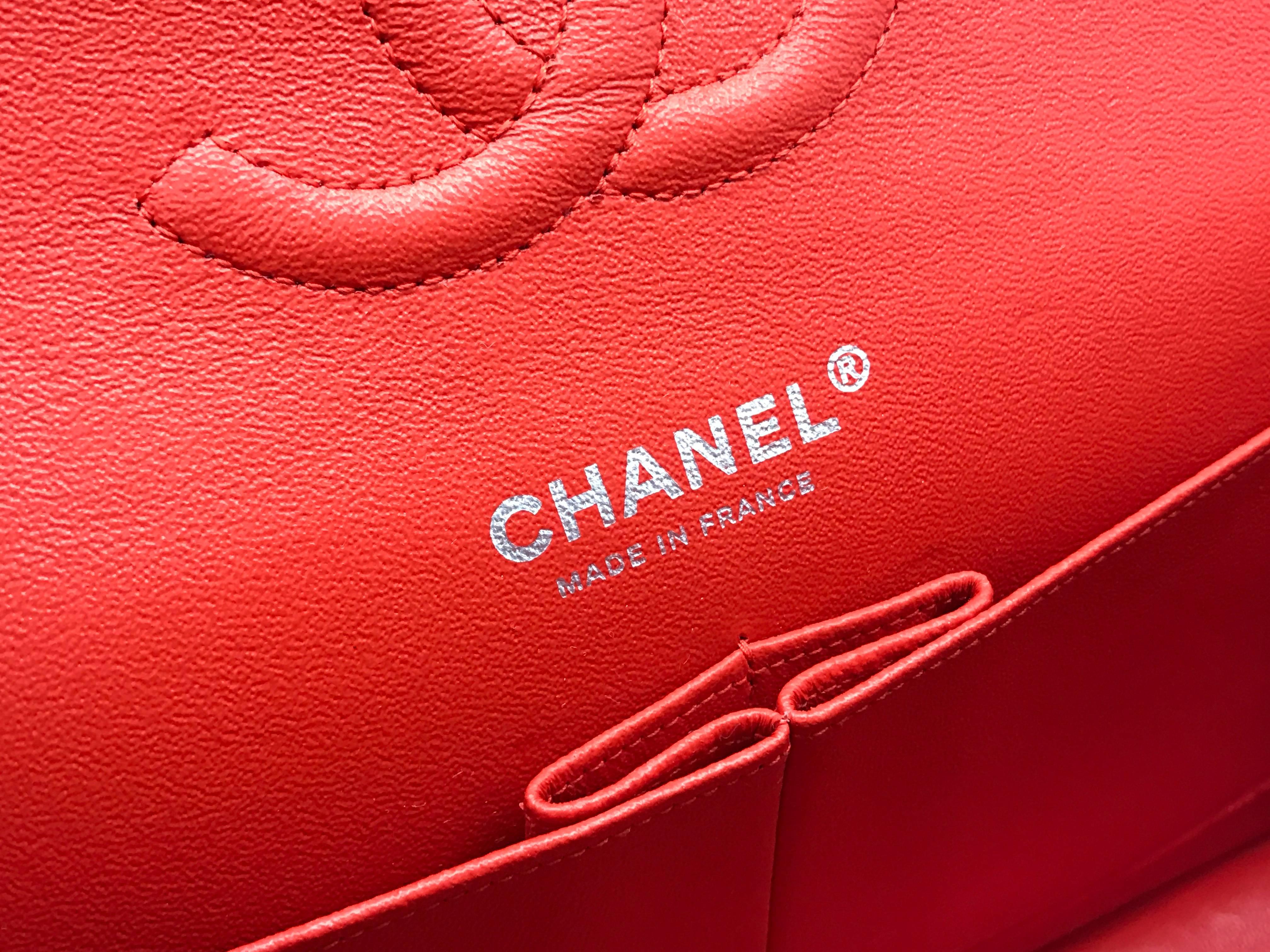 Chanel Red Patent Leather SHW Chain Shoulder Bag For Sale 3