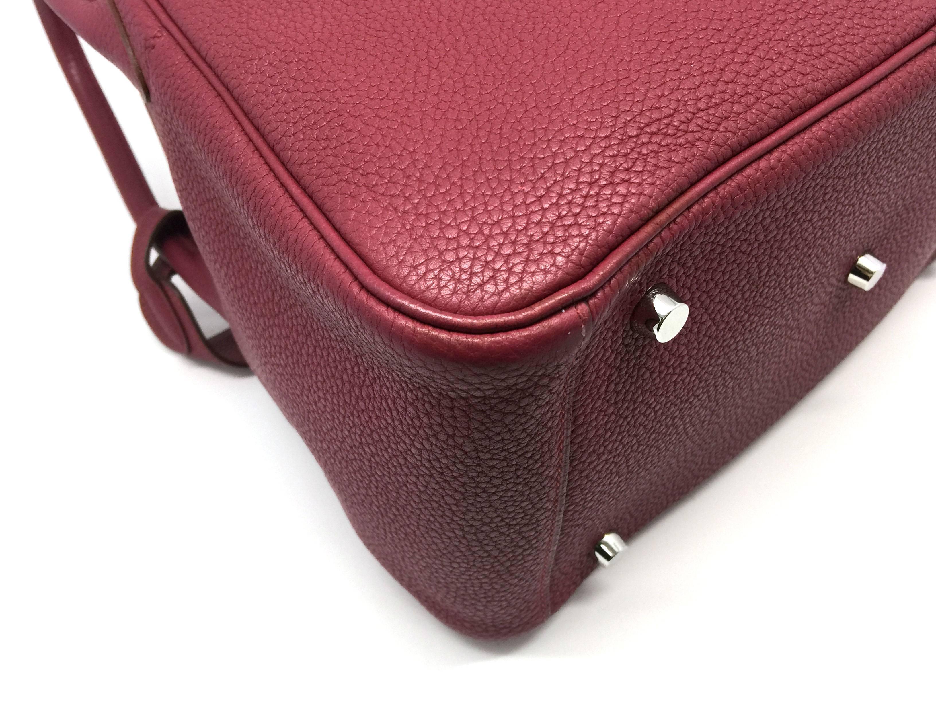 Hermes Lindy 30 Red Rubis Clemence Leather SHW Shoulder Bag  4