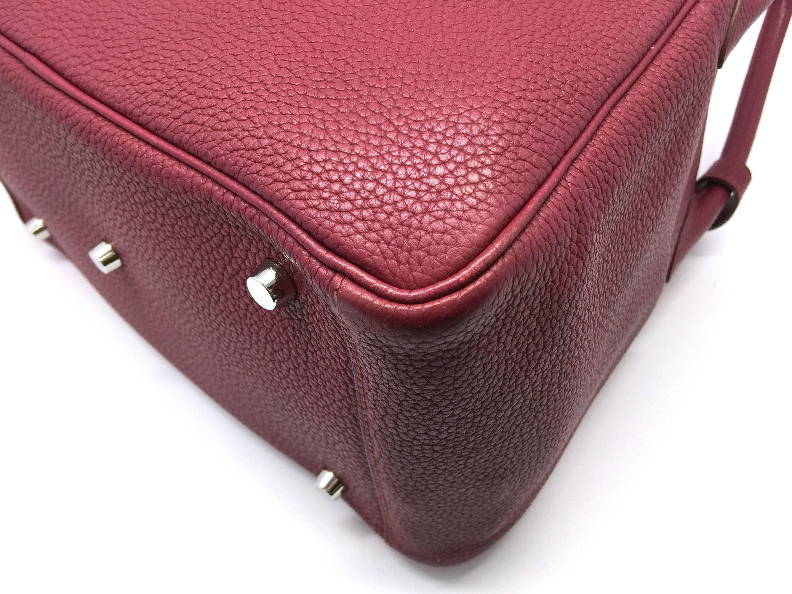 Hermes Lindy 30 Red Rubis Clemence Leather SHW Shoulder Bag  5