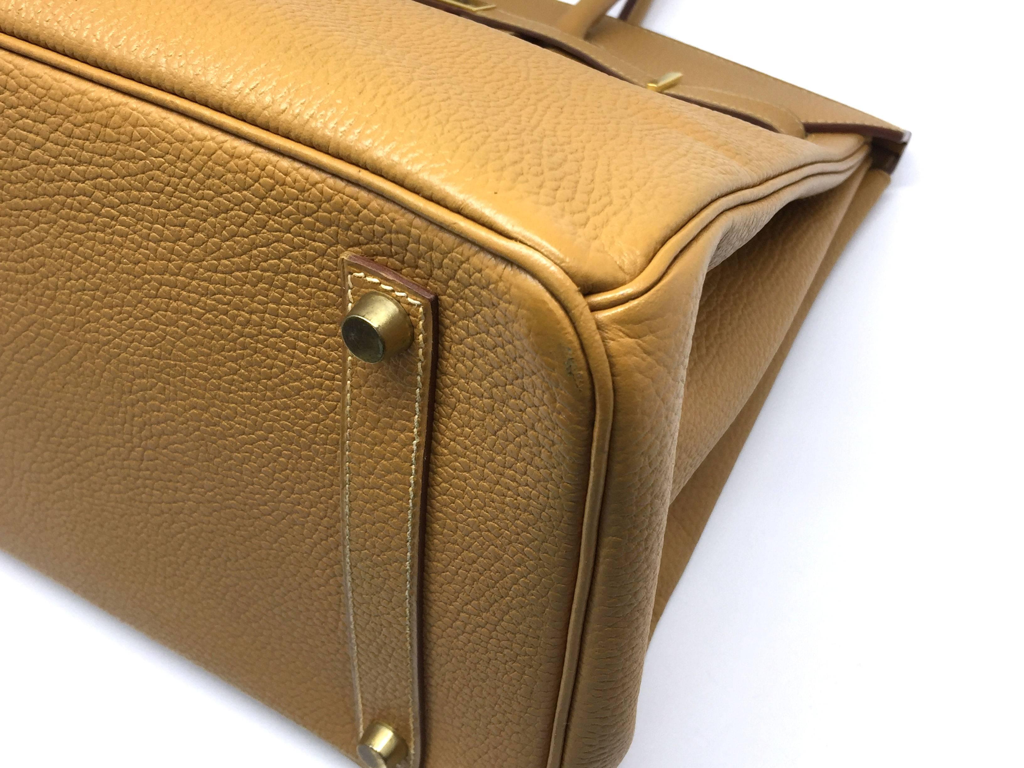 Hermes Birkin 35 Brown Caramel Swift Leather SHW Top Handle Bag For Sale 1