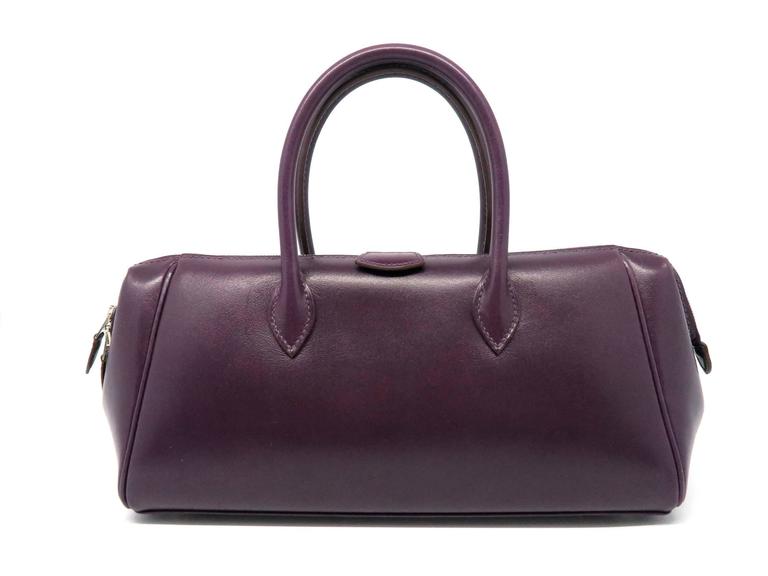 Hermes Paris Bombay Raisin Box Calf Leather Top Handle Bag at 1stDibs