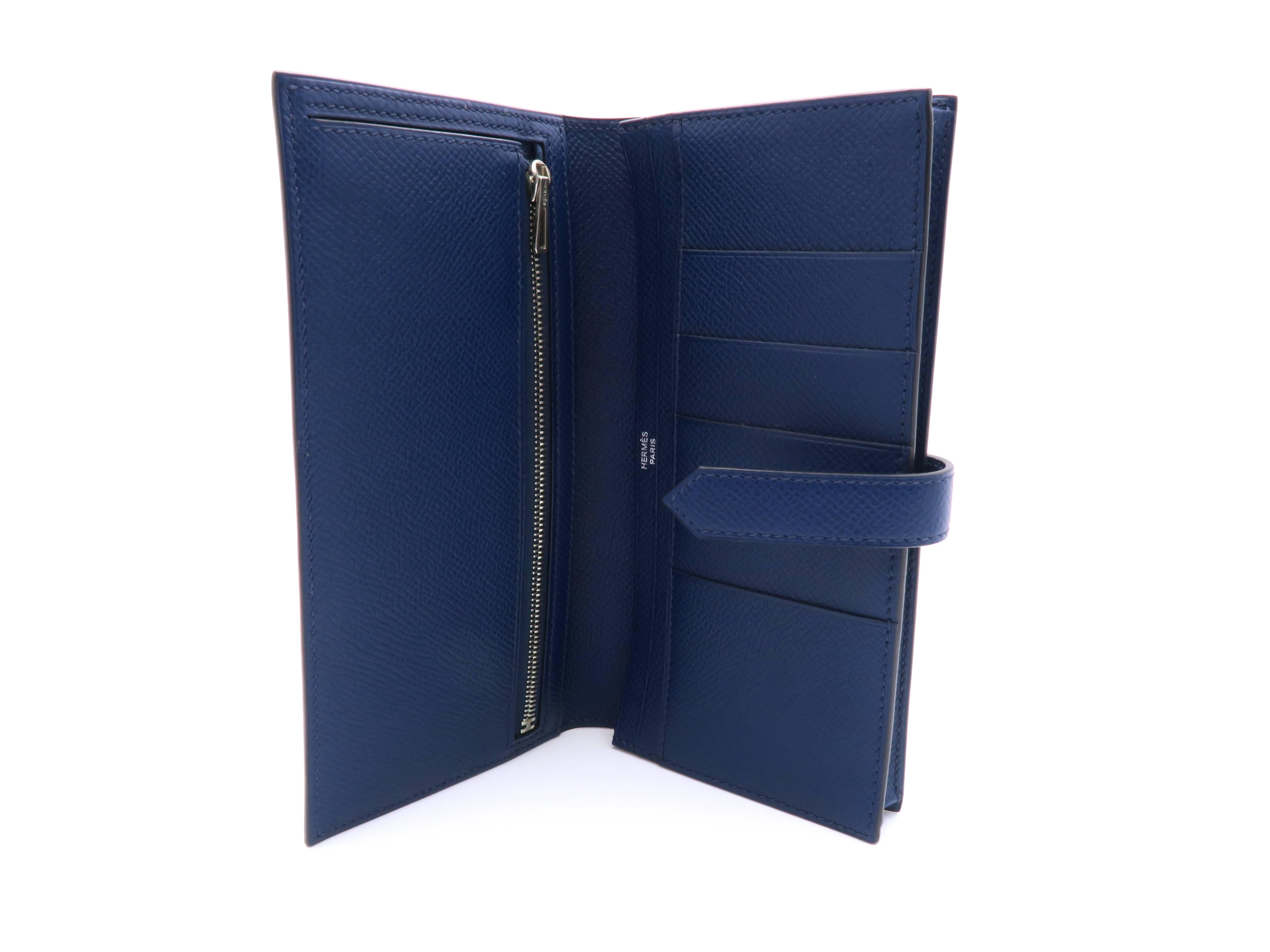 Women's or Men's Hermes Bearn Wallet Colvert Veau Epsom Leather Long Wallet For Sale