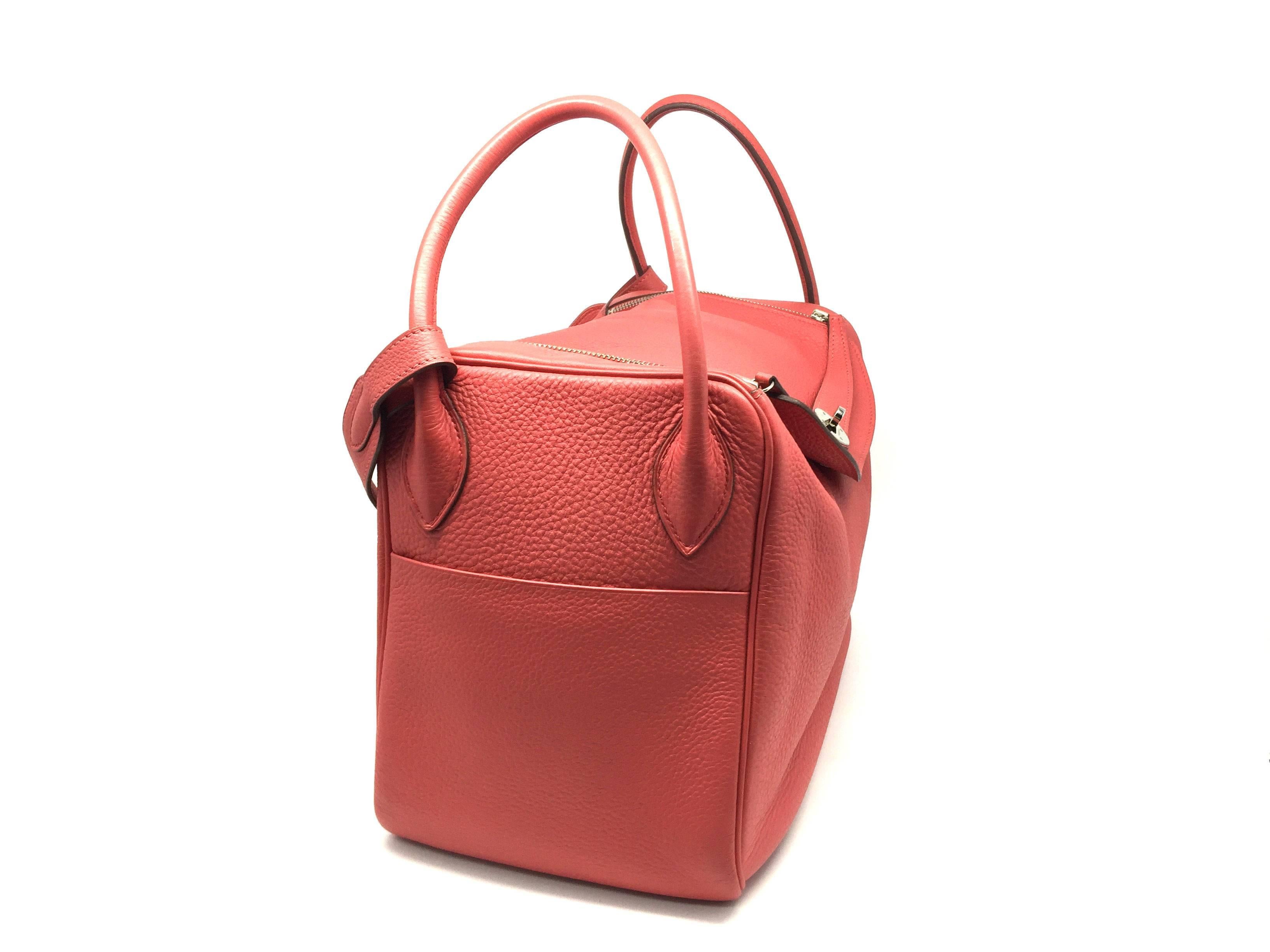Color: Light Red / Rouge Pivoine (designer color)
Material: Taurillon Clemence Leather

Condition:
Rank B
Overall: Fair. Few defects
Surface:Minor Stains 
Corners:Minor Stains 
Edges:Minor Scratches
Handles/Straps:Obvious Scratches &