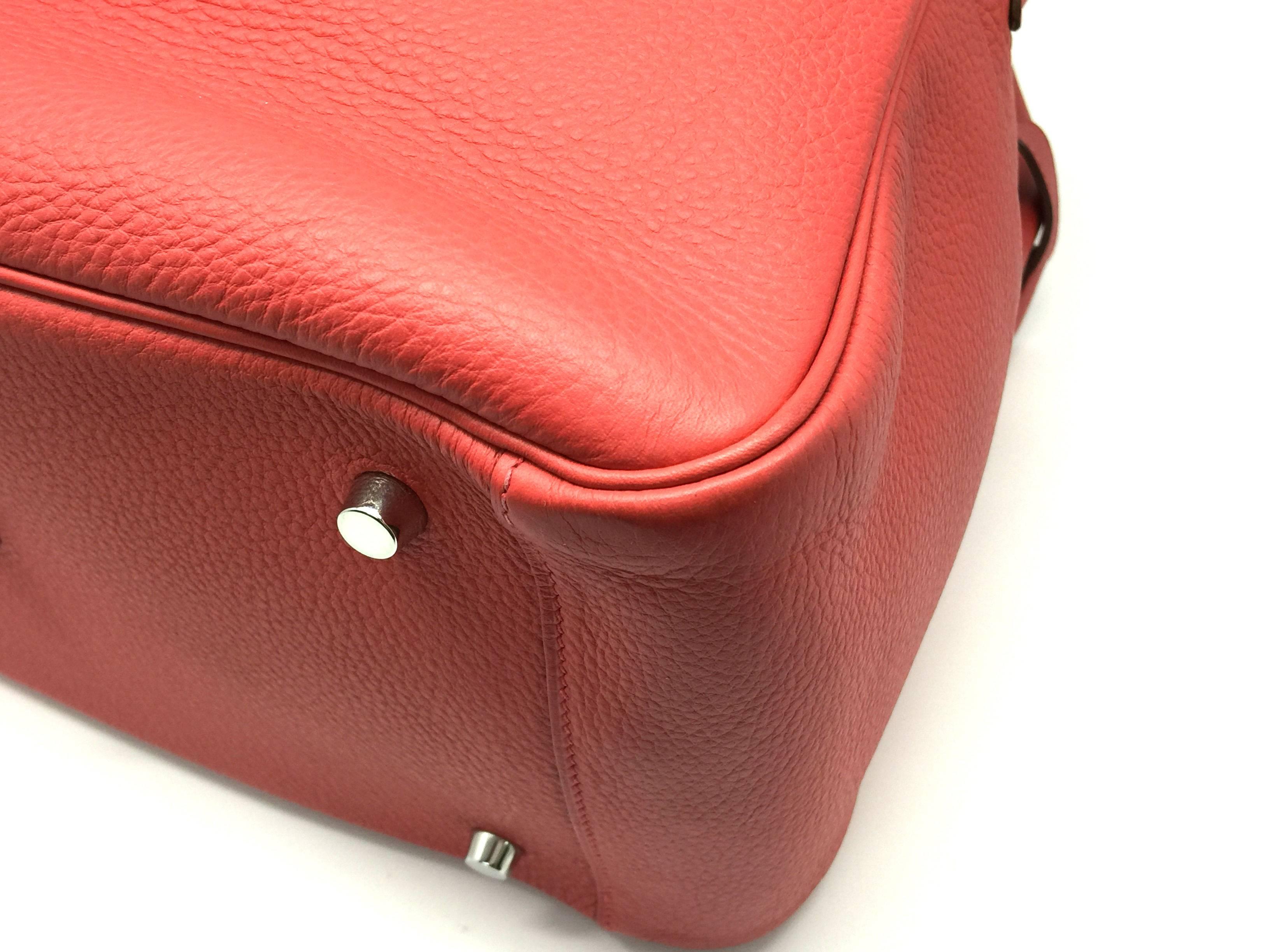 Hermes Lindy 34 Rouge Pivoine Taurillon Clemence Leather SHW SHoulder Bag 1