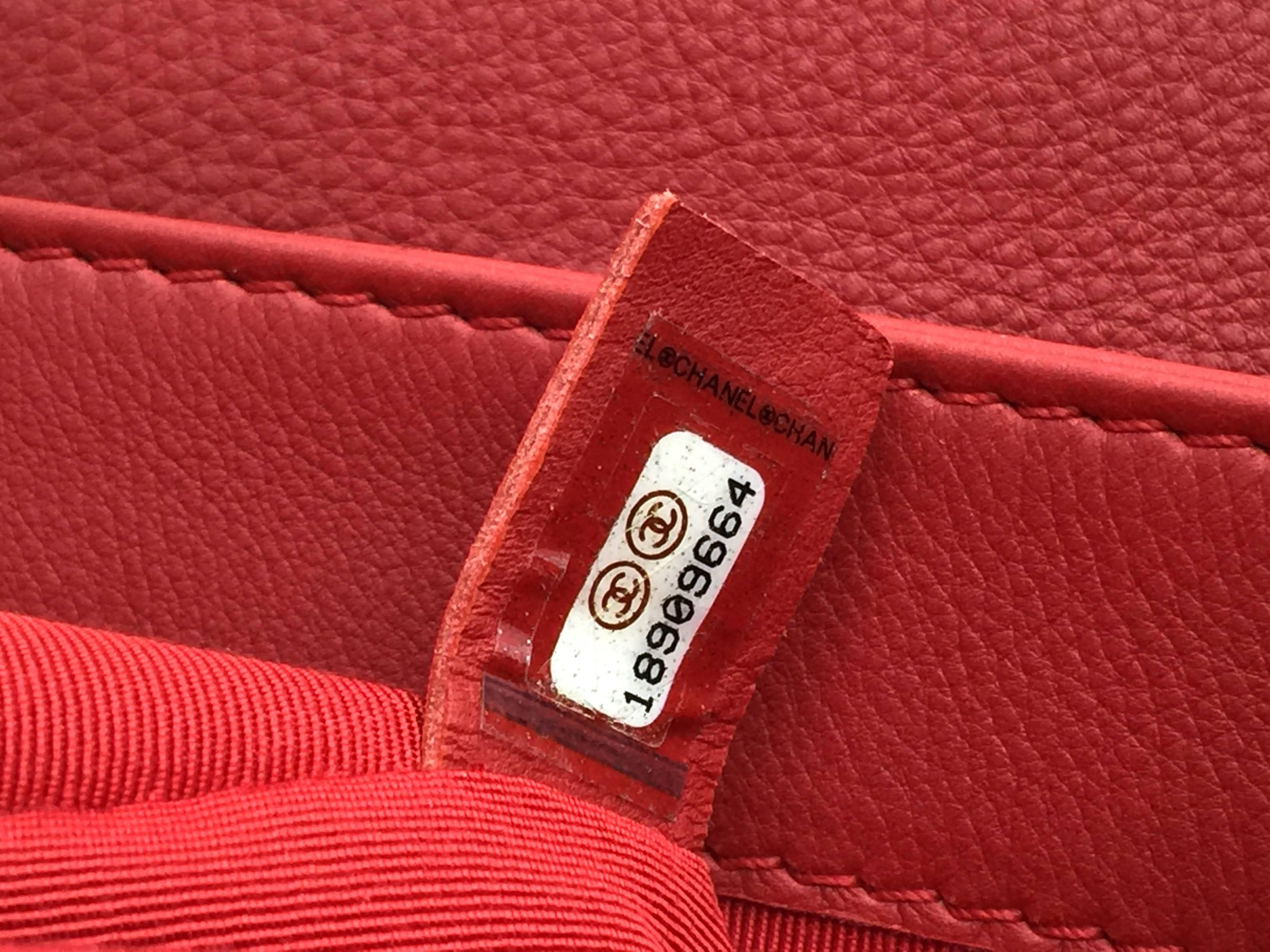 Chanel Boy Reverso Red Quilted Lambskin Leather SHW Chain Shoulder Bag 6