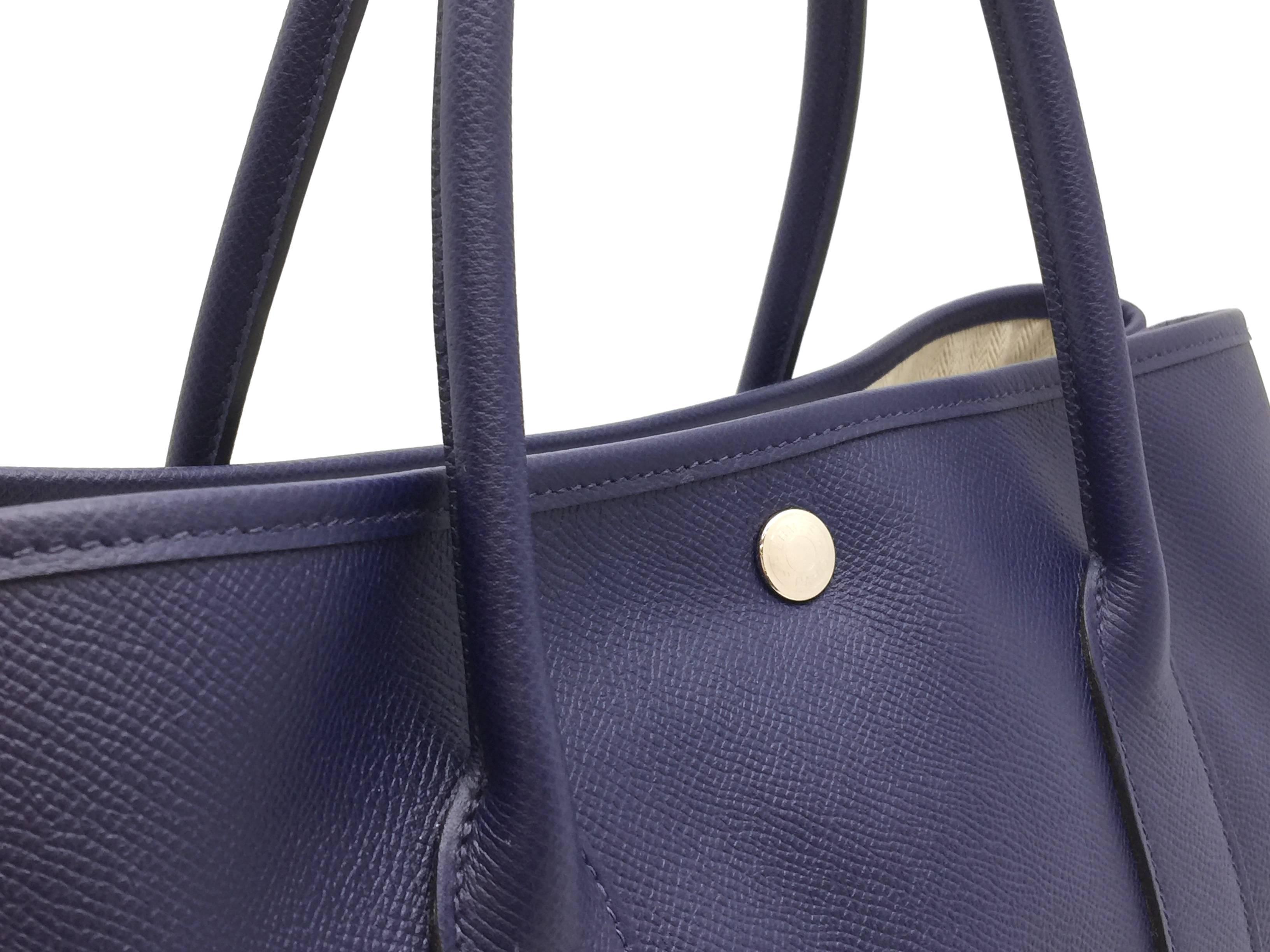 Women's Hermes Garden Party PM Bleu Saphir Blue Epsom Leather Tote Bag