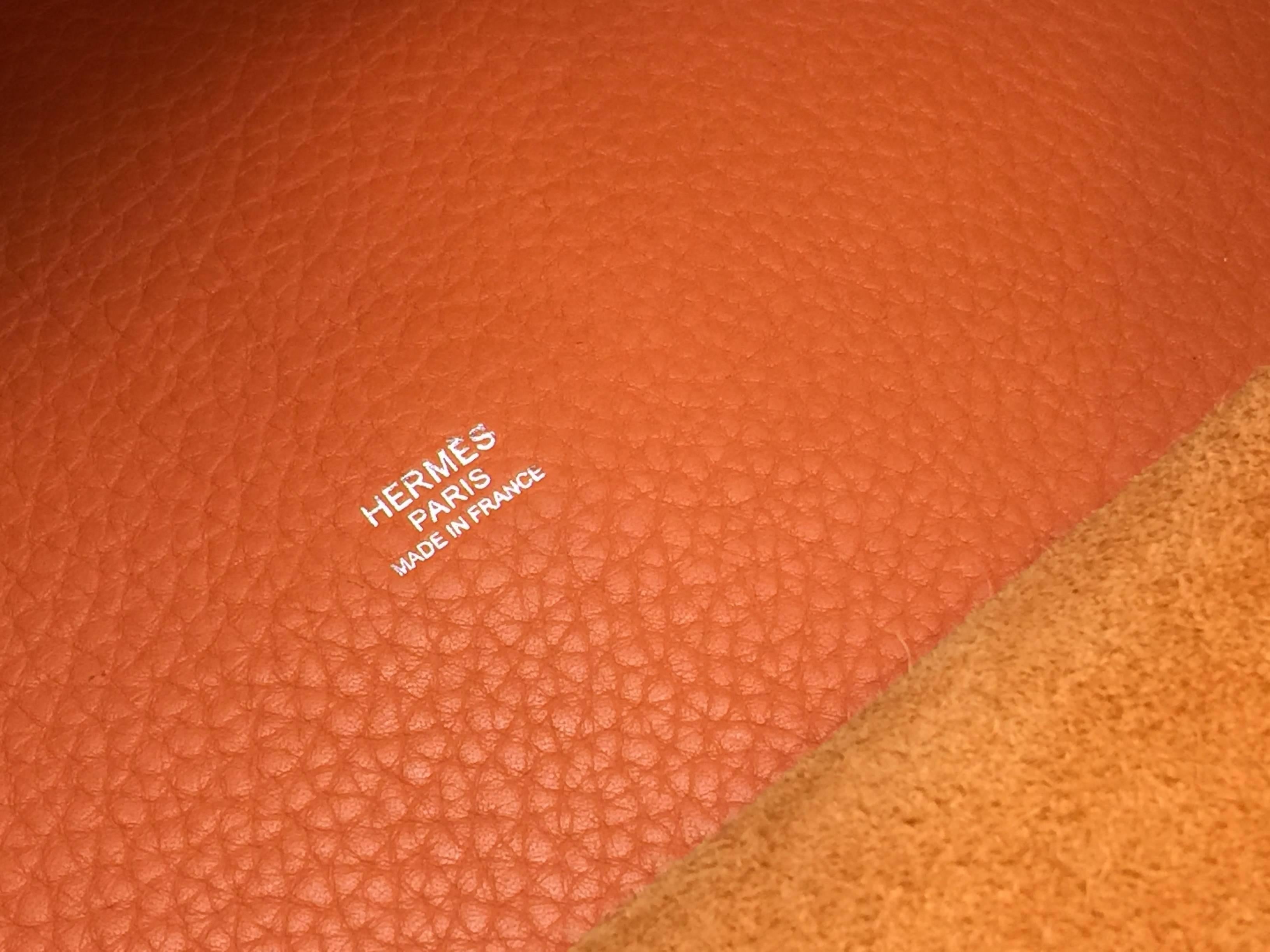 Hermes Picotin GM Feu Orange Clemence Leather Tote Bag 3