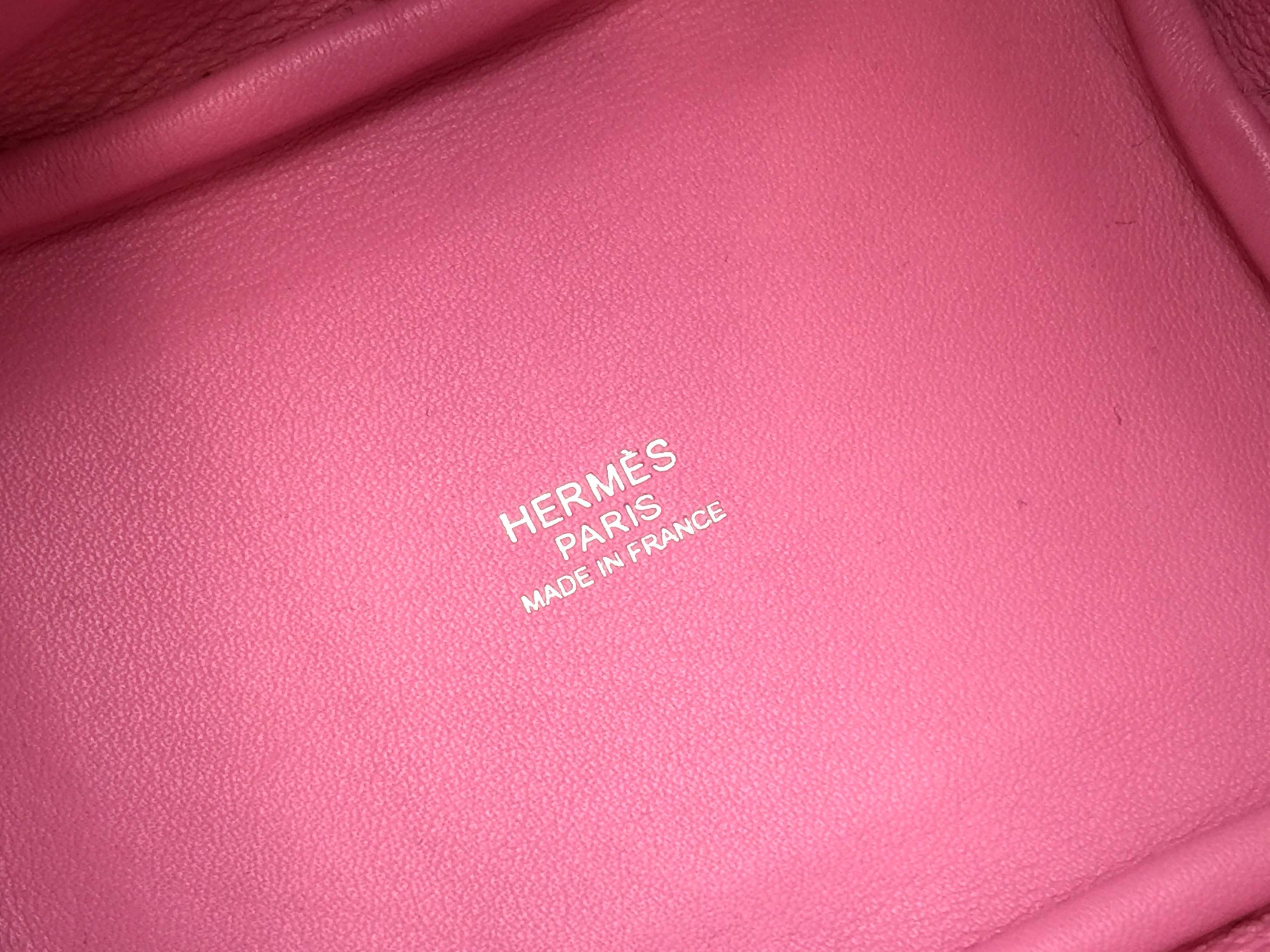 Hermes Micro Picotin SHW Bubblegum Pink Swift Leather Tote Bag 2