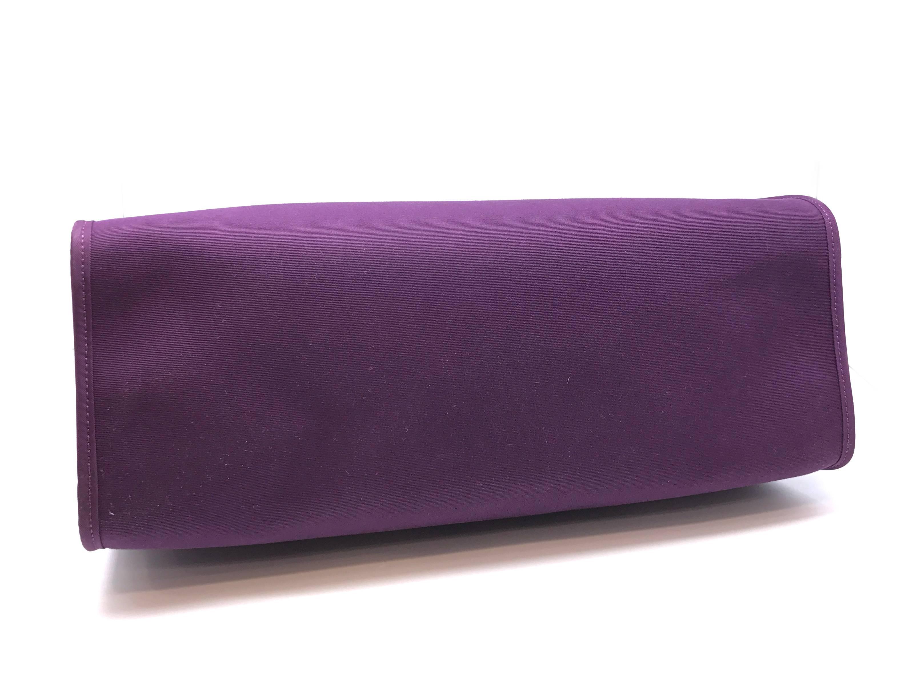 Hermes Herbag GM Raisin Purple Canvas Shoulder Bag 3