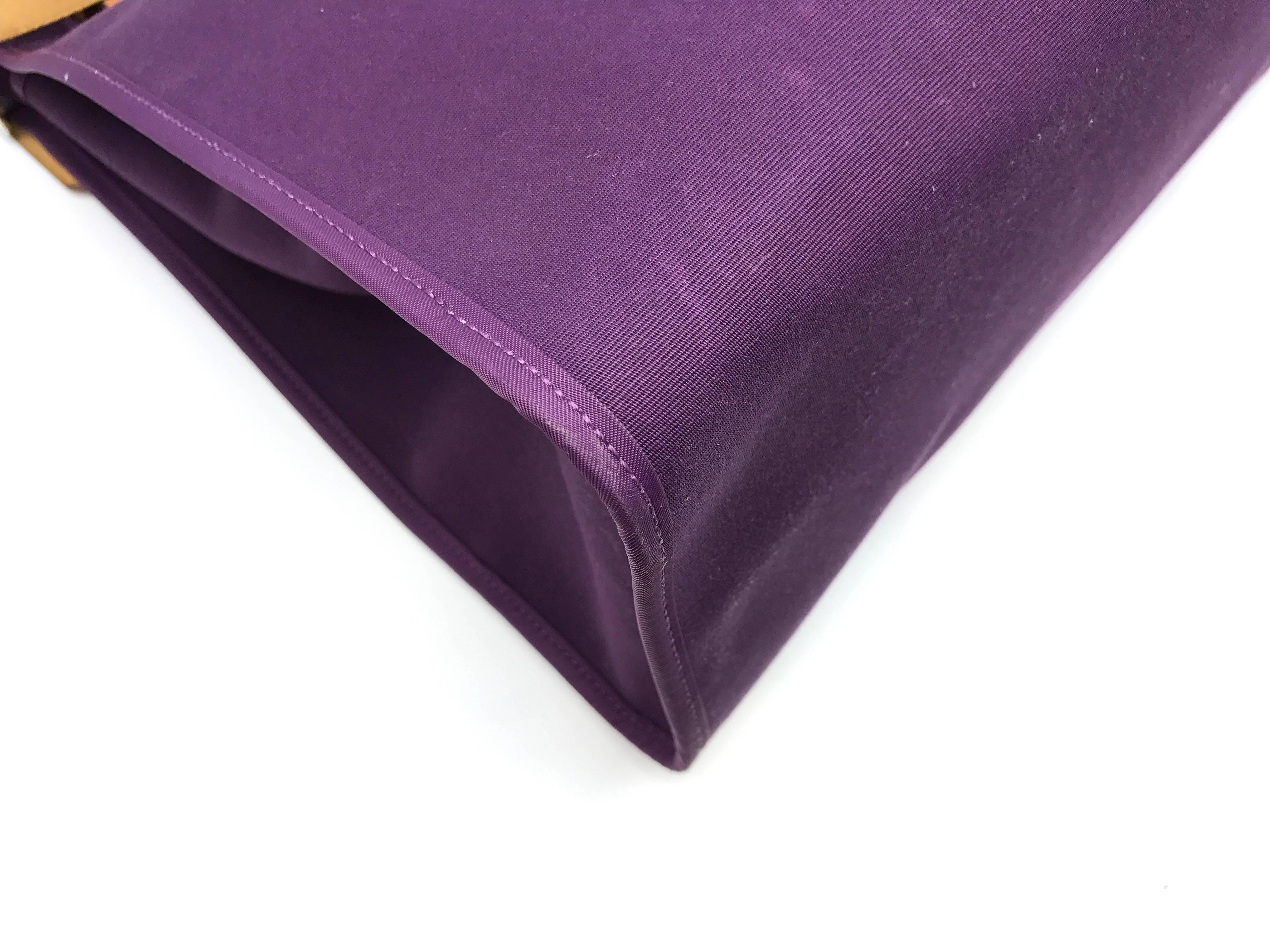 Hermes Herbag GM Raisin Purple Canvas Shoulder Bag 4