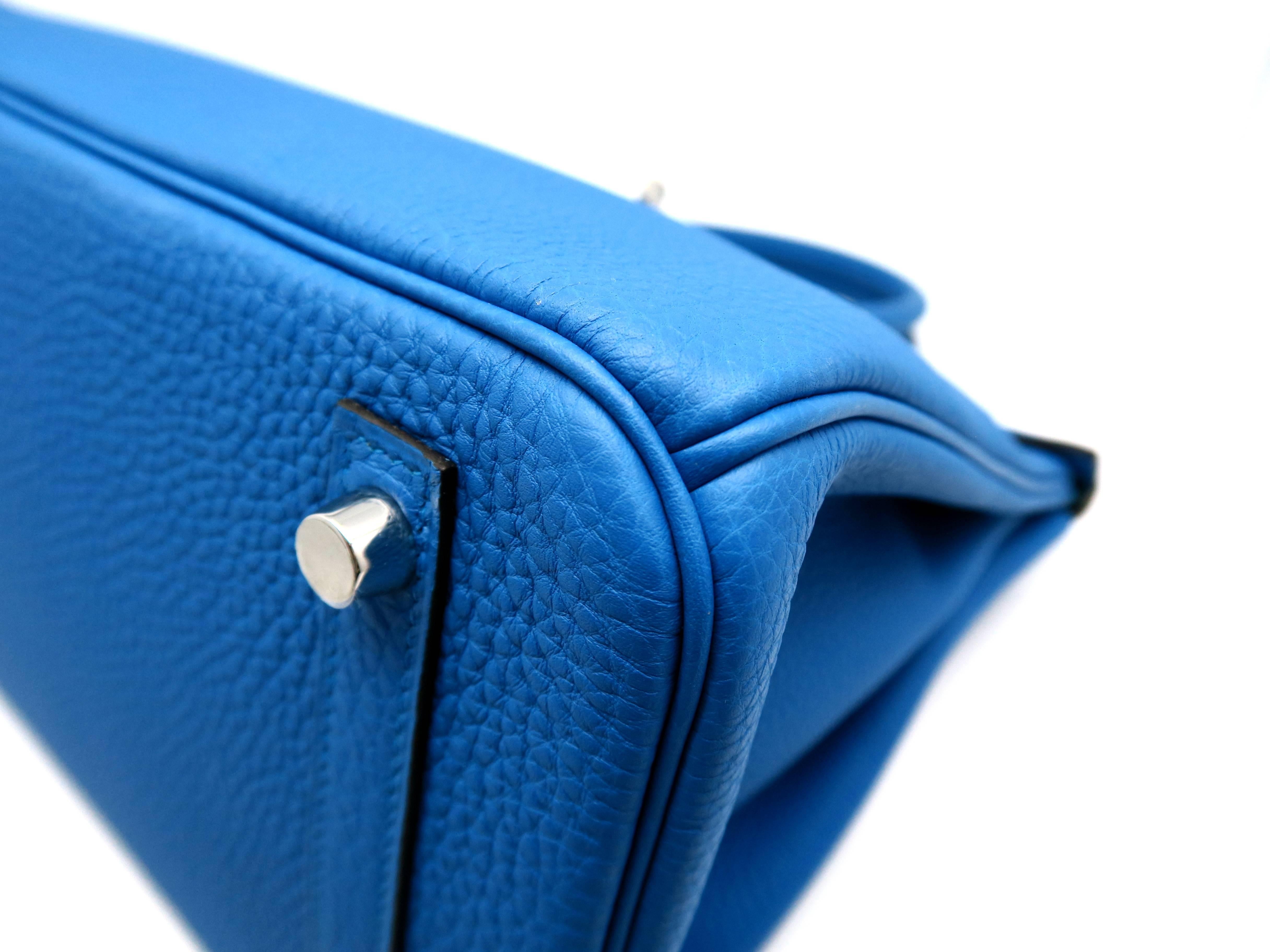 Hermes Birkin 30 Bleu Zanzibar Blue Togo Leather SHW Top Handle Bag In New Condition In Kowloon, HK