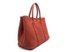 Hermes Garden Party TPM Sanguine Red Clemence Leather Tote Bag