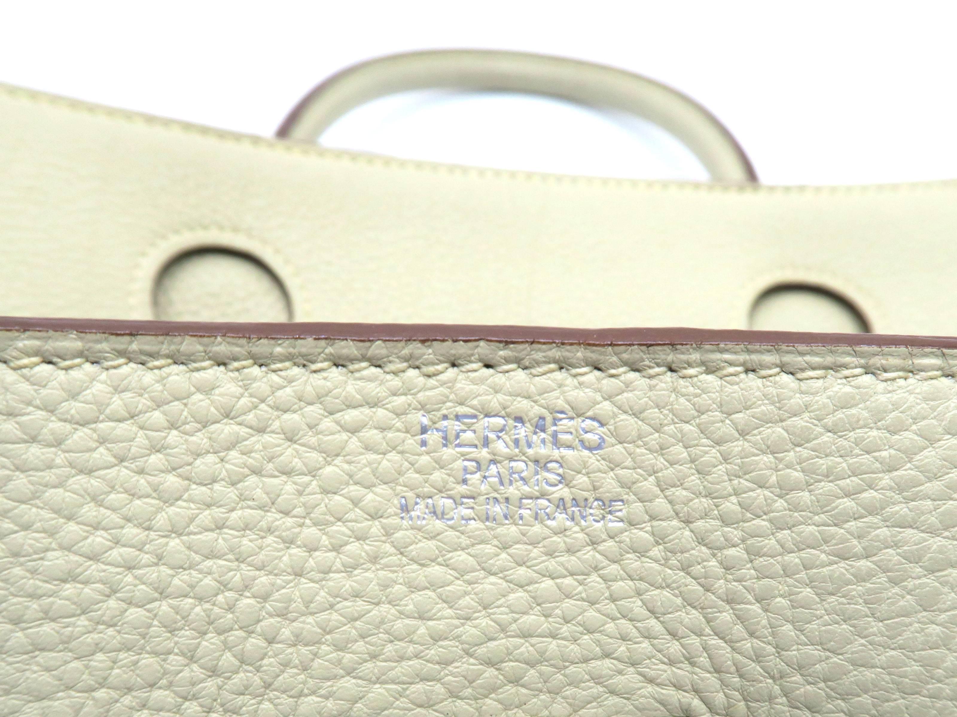 Hermes Shoulder Birkin Jaune Poussin Beige Clemence Leather Top Handle Bag For Sale 1