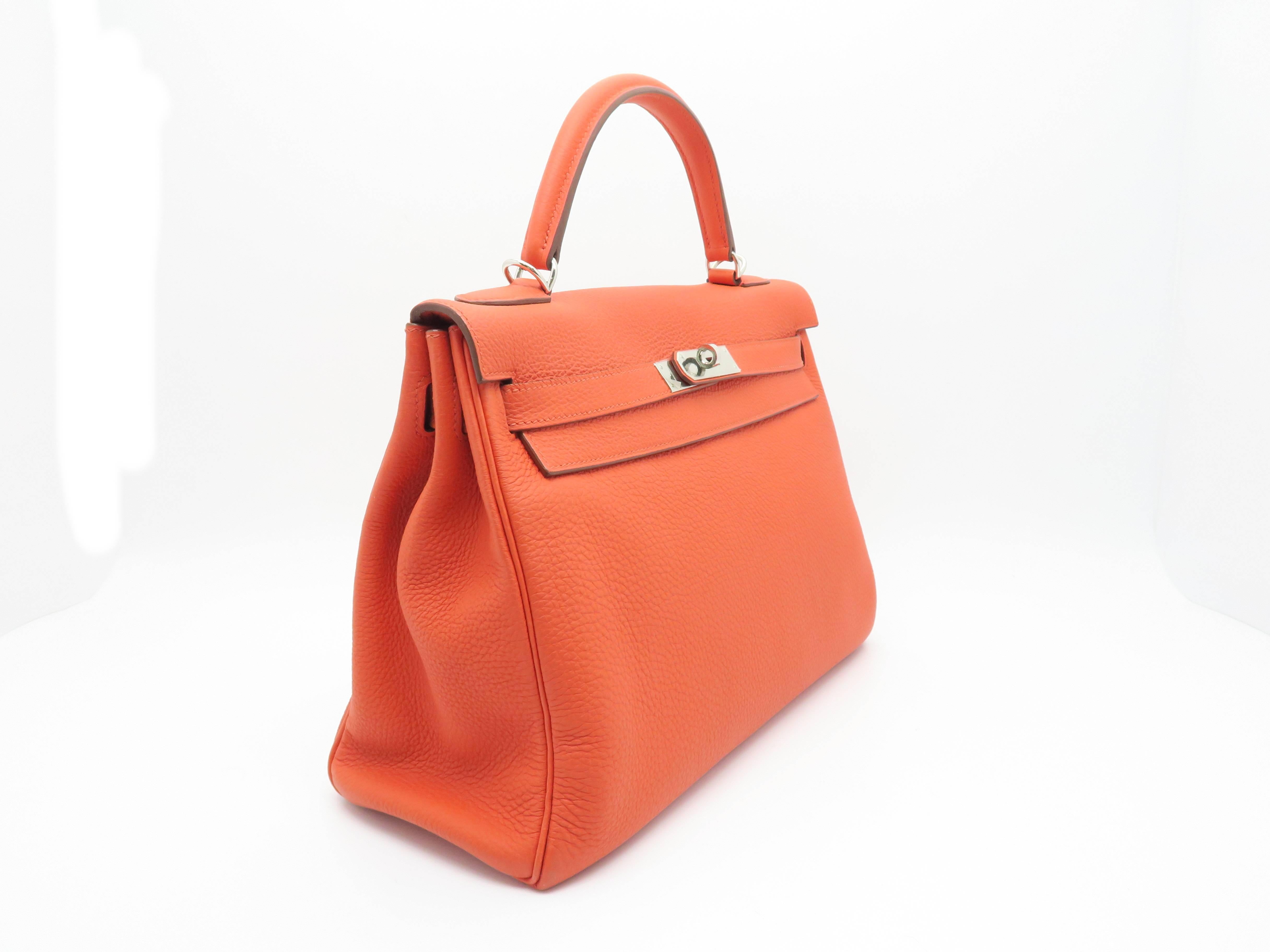 Color: Orange / Capucine (designer color) 

Material: Togo Leather 

Condition: Rank N 
Overall: Brand New
Surface: Good
Corners: Good
Edges: Good
Handles/Straps: Good
Hardware: Good

Dimension: W32 × H22 × D12cm（W12.5" × H8.6" ×