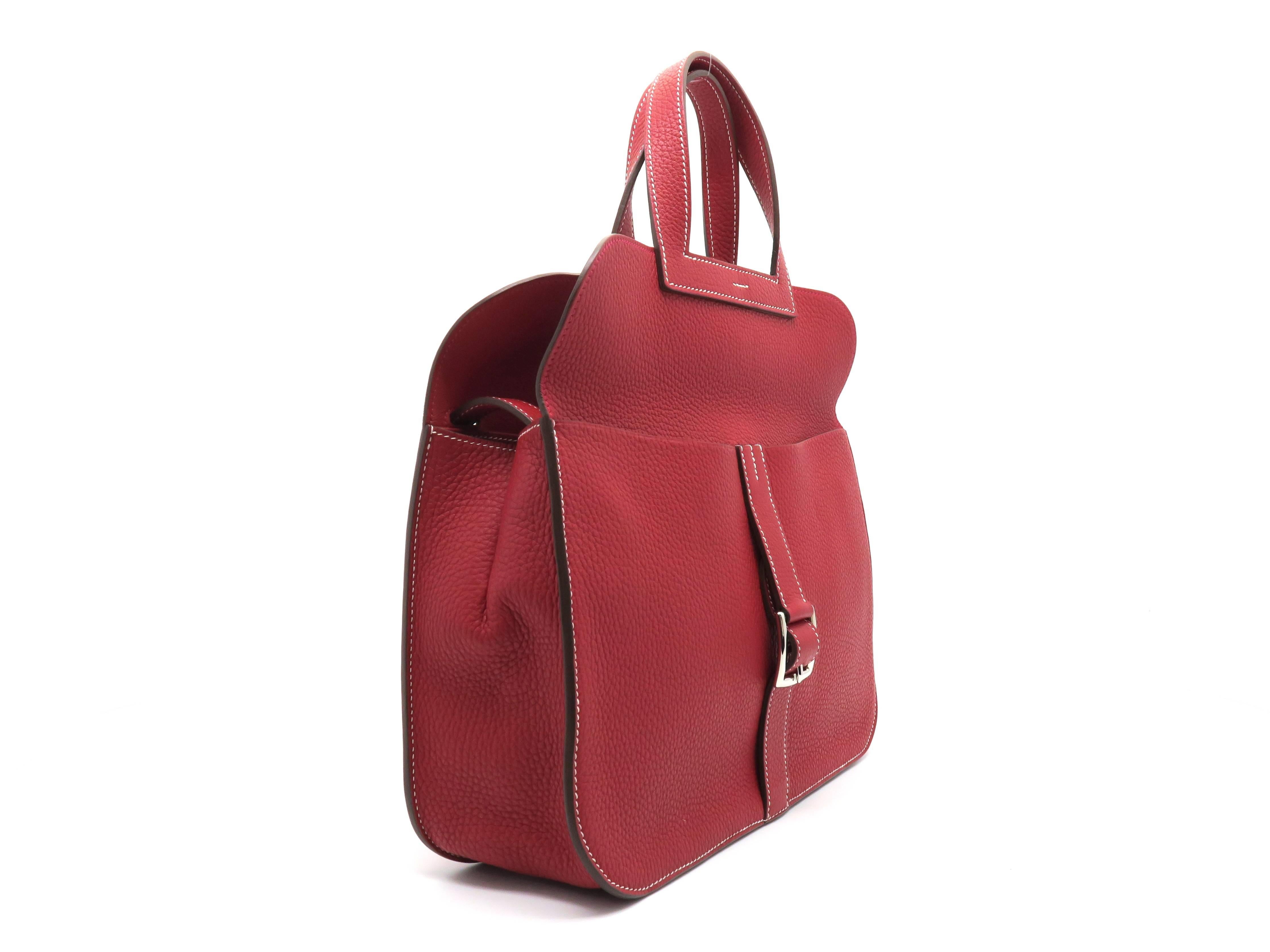 Color: Red / Rouge Casaque (designer color) 

Material: Clemence Leather 

Condition: Rank A 
Overall: Good, few minor defects.
Surface: Good
Corners: Good
Edges: Good 
Handles/Straps: Good
Hardware: Minor Scratches

Dimension: W31 × H20 ×