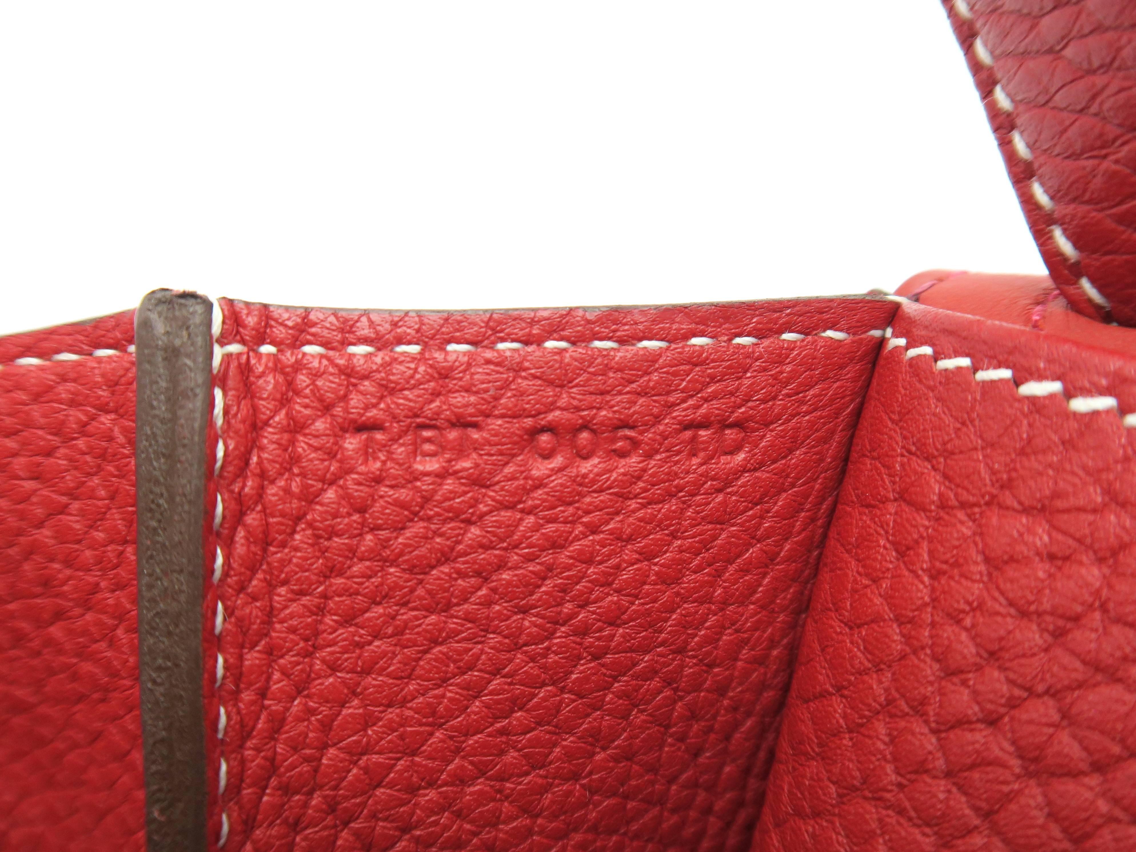 Hermes Halzan 31 Rouge Casaque Red Clemence Leather Shoulder Bag 3