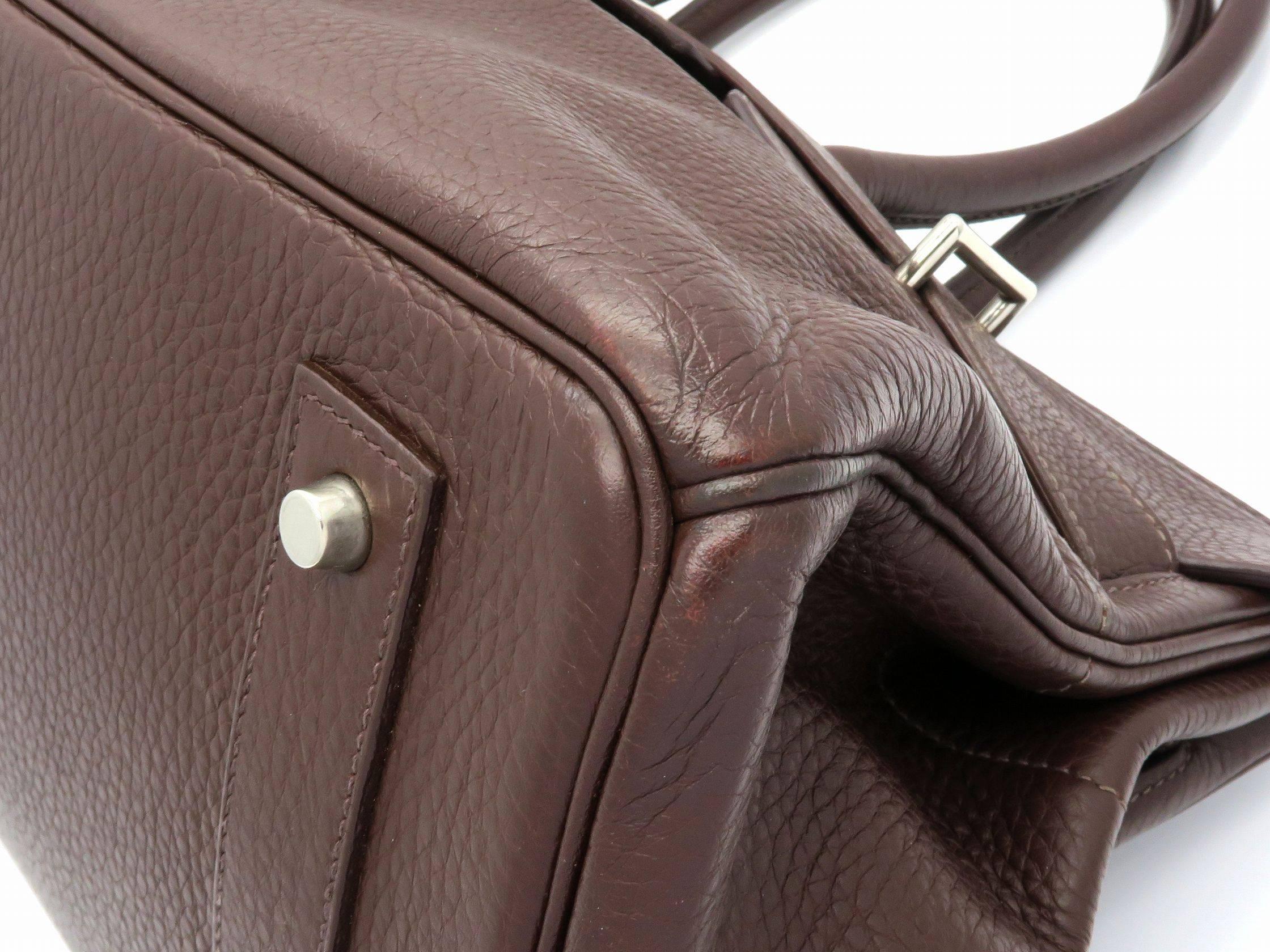 Hermes Shoulder Birkin Terre Brown Clemence Leather Shoulder Bag For Sale 2