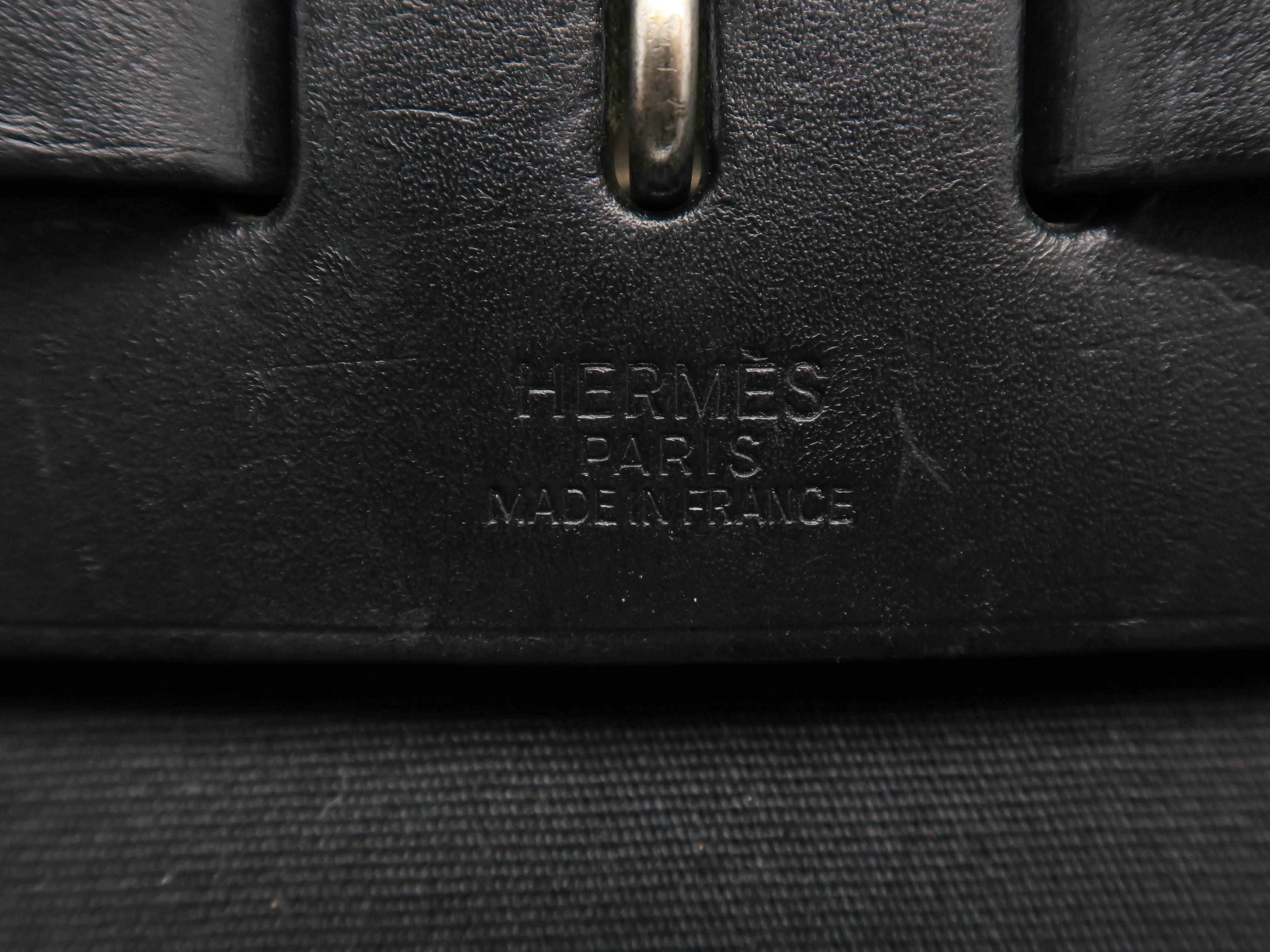 Hermes Herbag Sac A Dos Noir Black Canvas Top Handle Bag 4