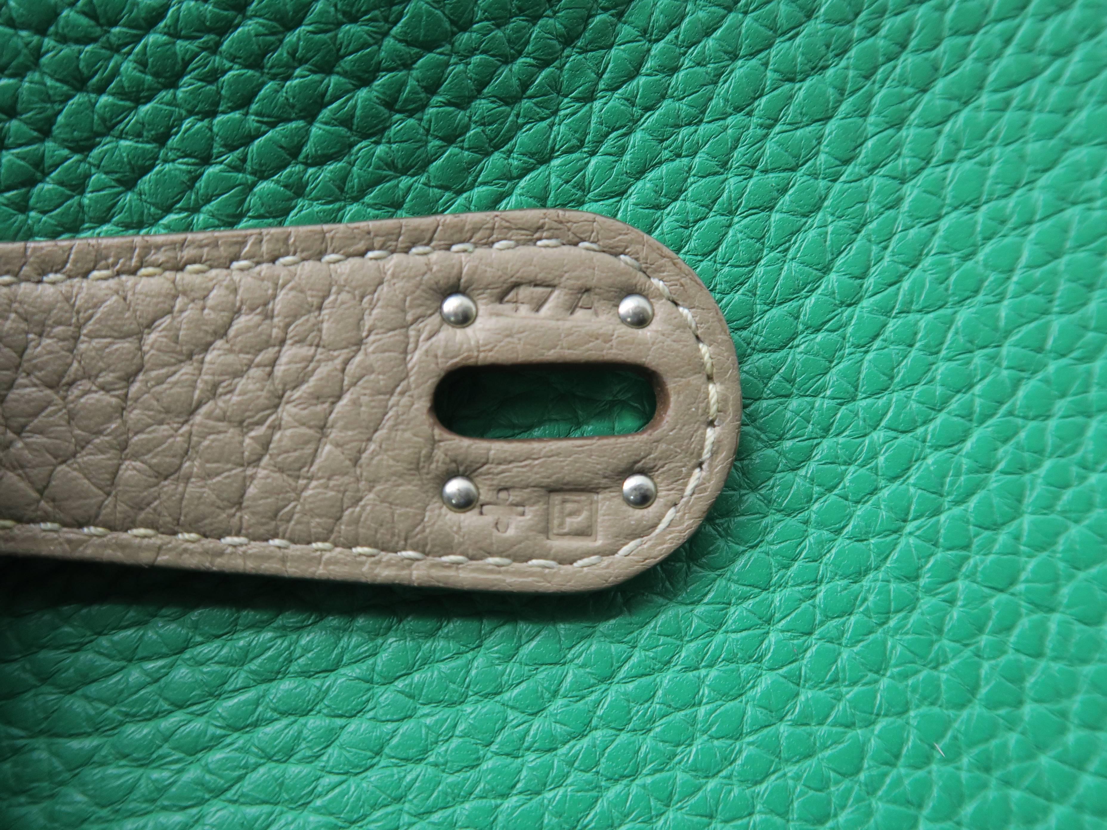 Hermes Lindy 30 Menthe Green Clemence Leather SHW Shoulder Bag 3