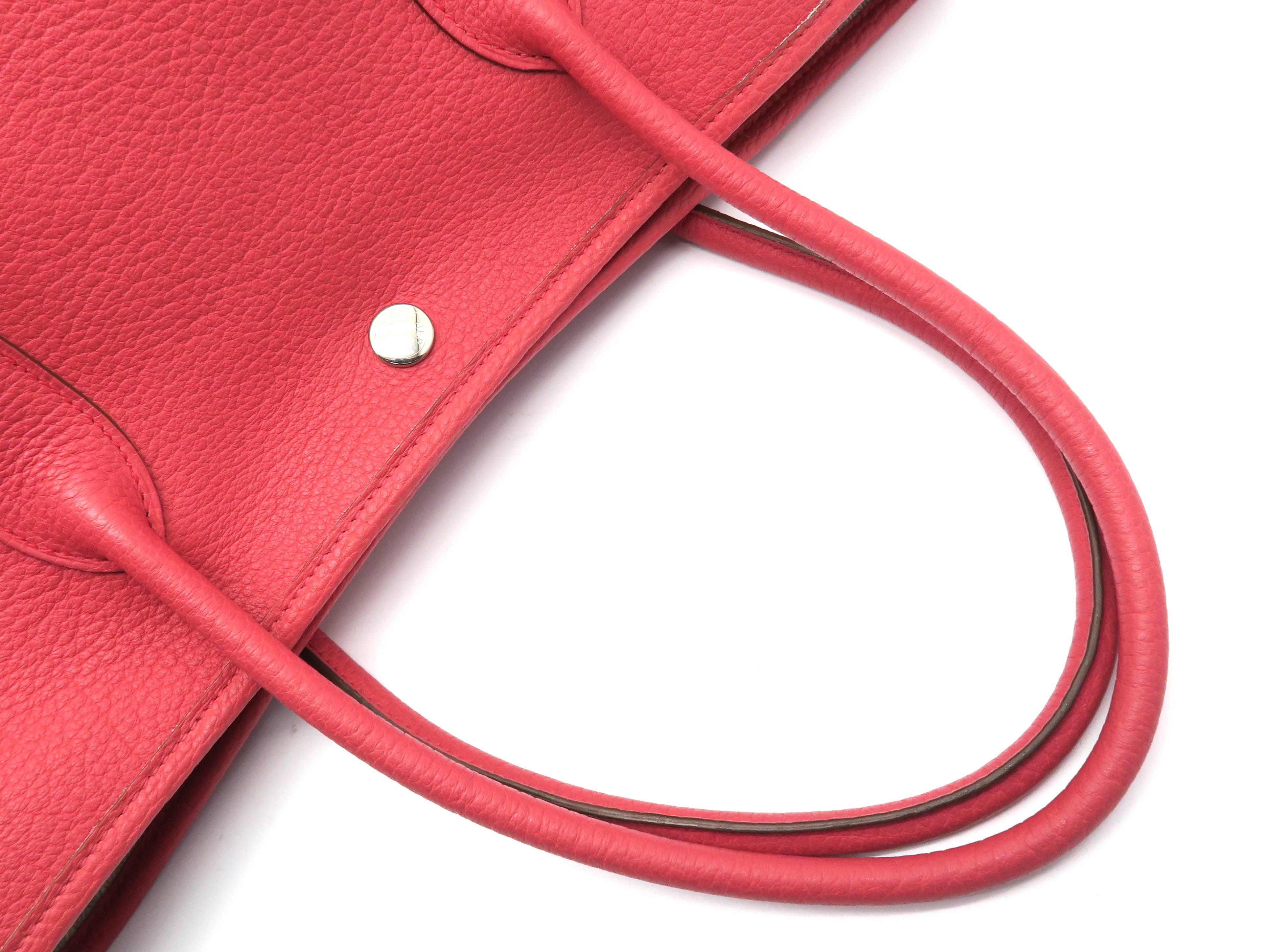 Hermes Garden Party PM Rouge Duchesse Red Negonda Leather Tote Bag For Sale 3