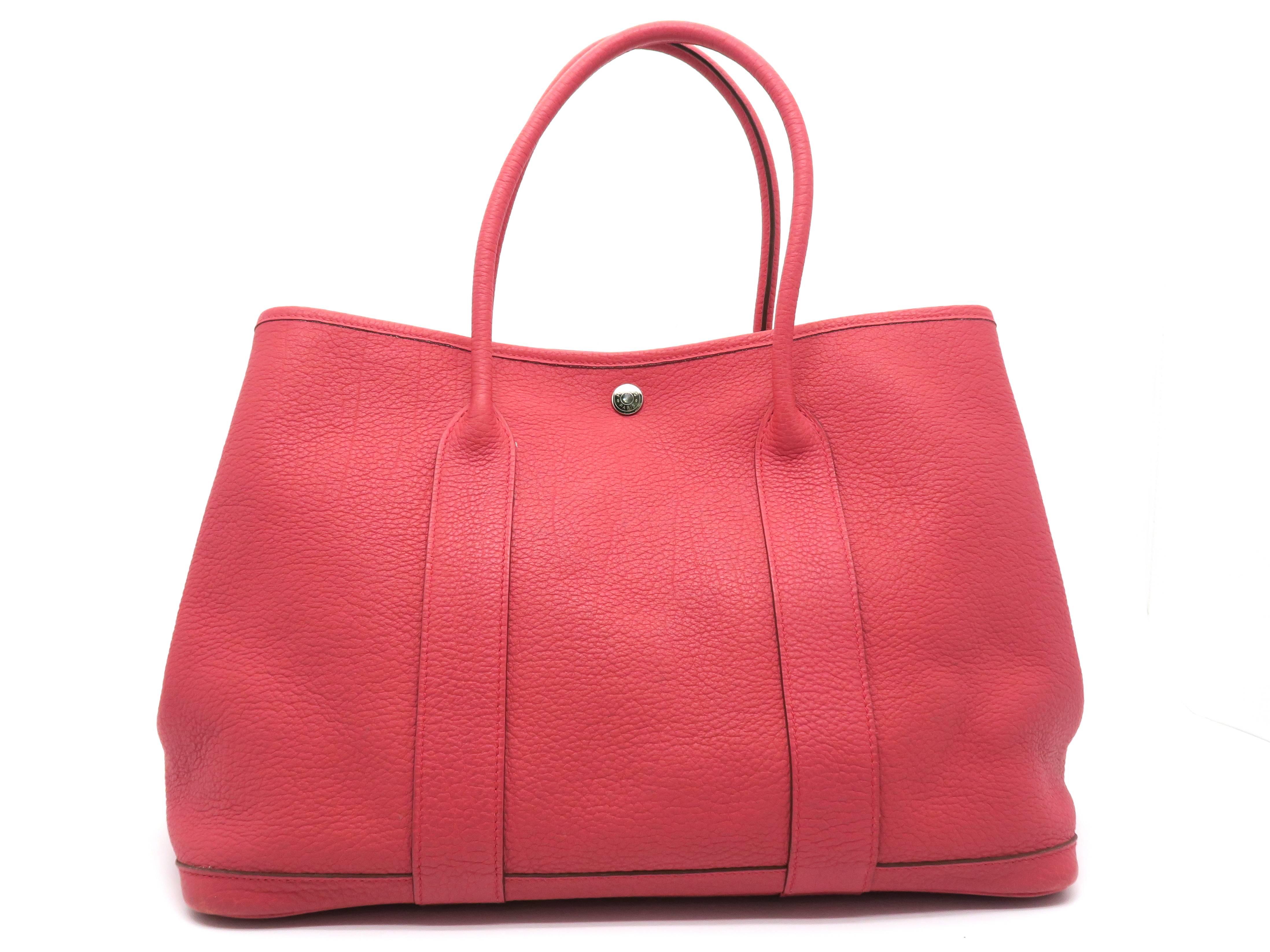 Hermes Garden Party PM Rouge Duchesse Red Negonda Leather Tote Bag In Excellent Condition For Sale In Kowloon, HK