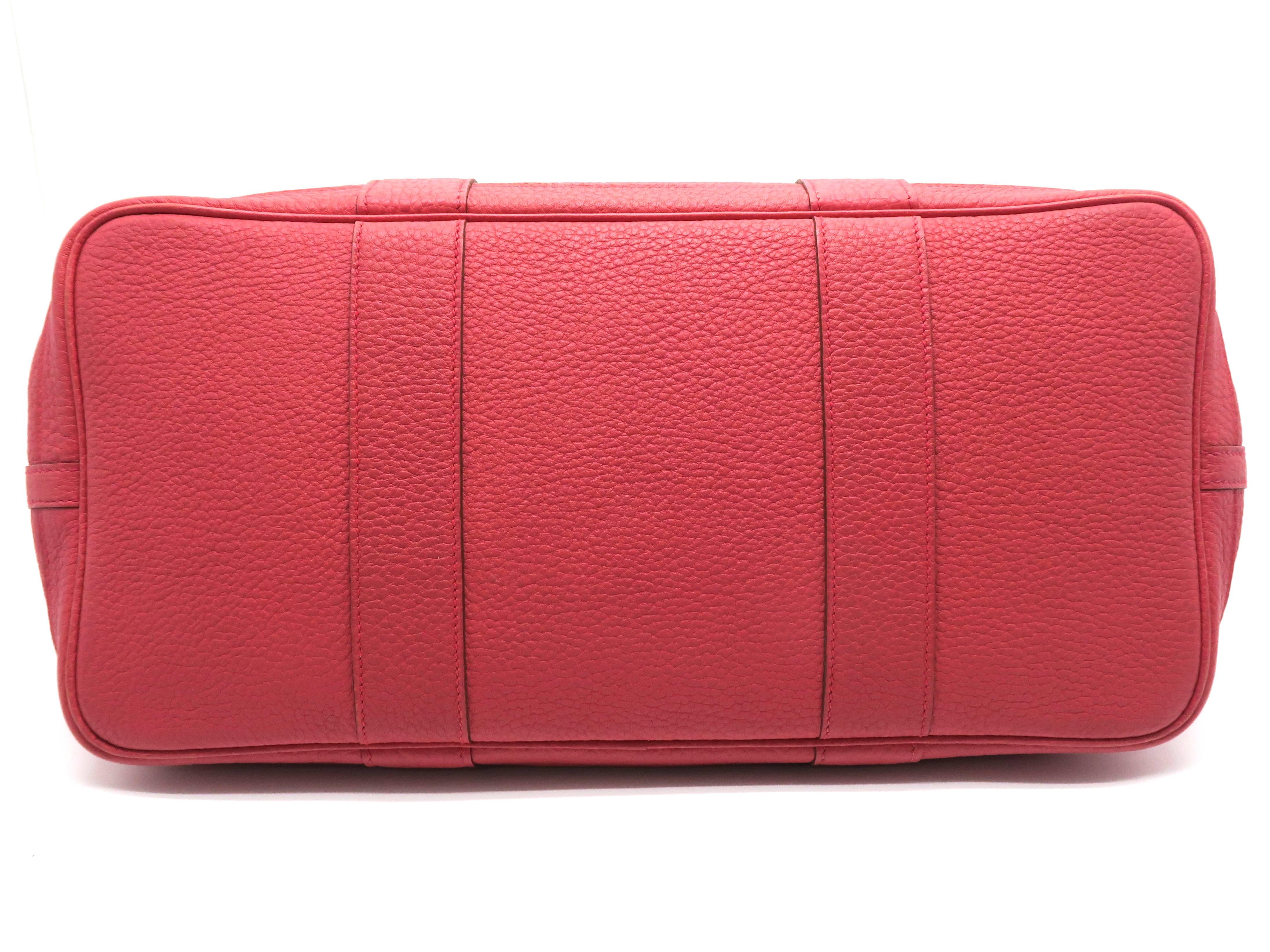 Women's Hermes Garden Party PM Rouge Duchesse Red Negonda Leather Tote Bag For Sale