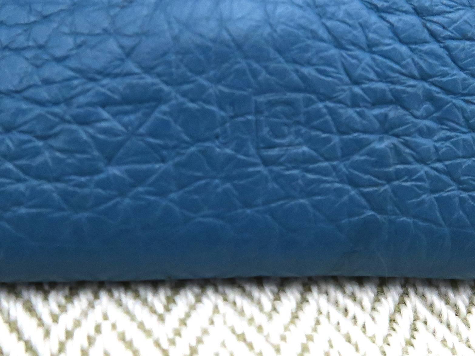 Hermes Victoria Bleu Jeans Blue Clemence Leather Shoulder Bag 4