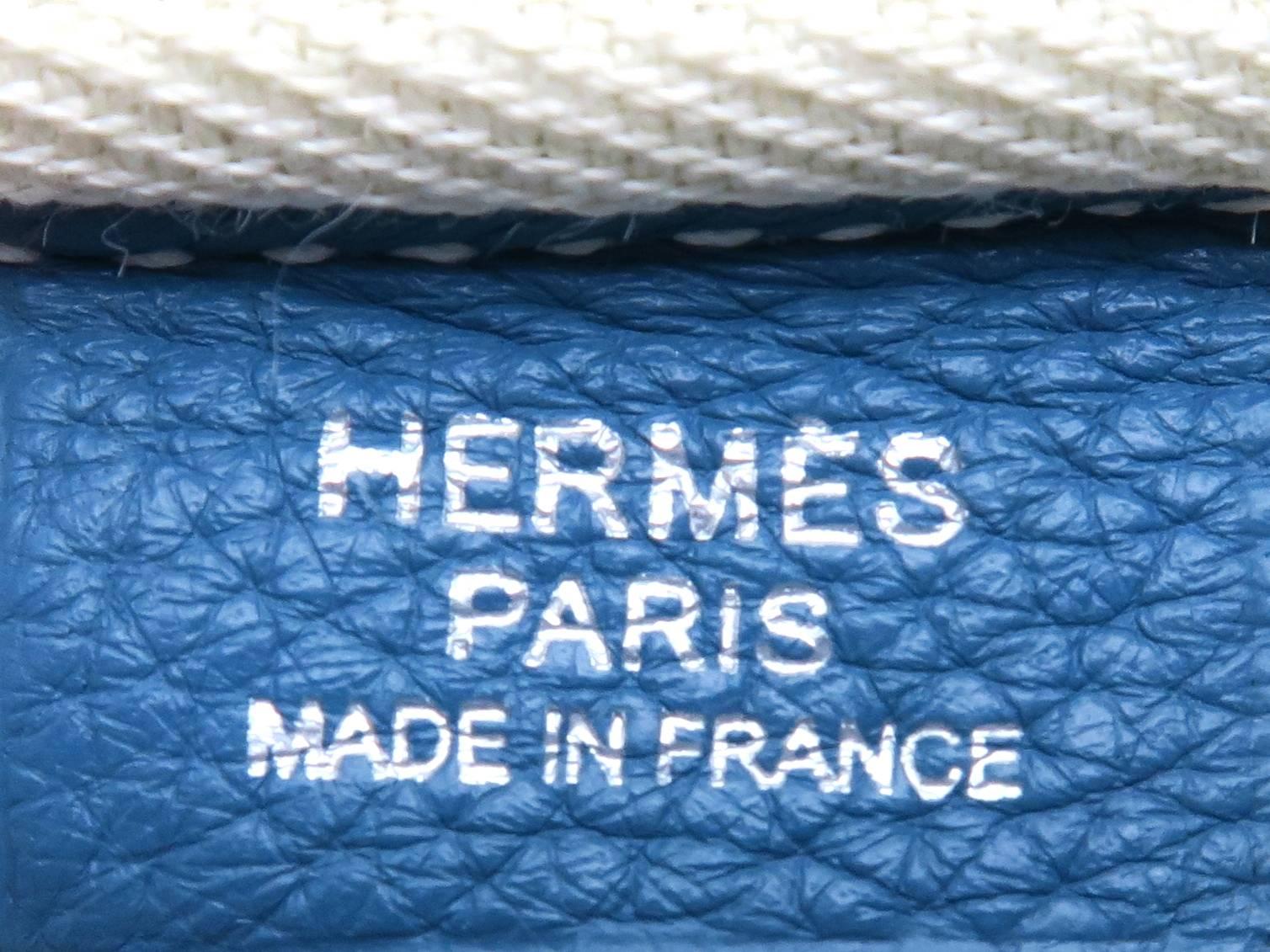 Hermes Victoria Bleu Jeans Blue Clemence Leather Shoulder Bag 3
