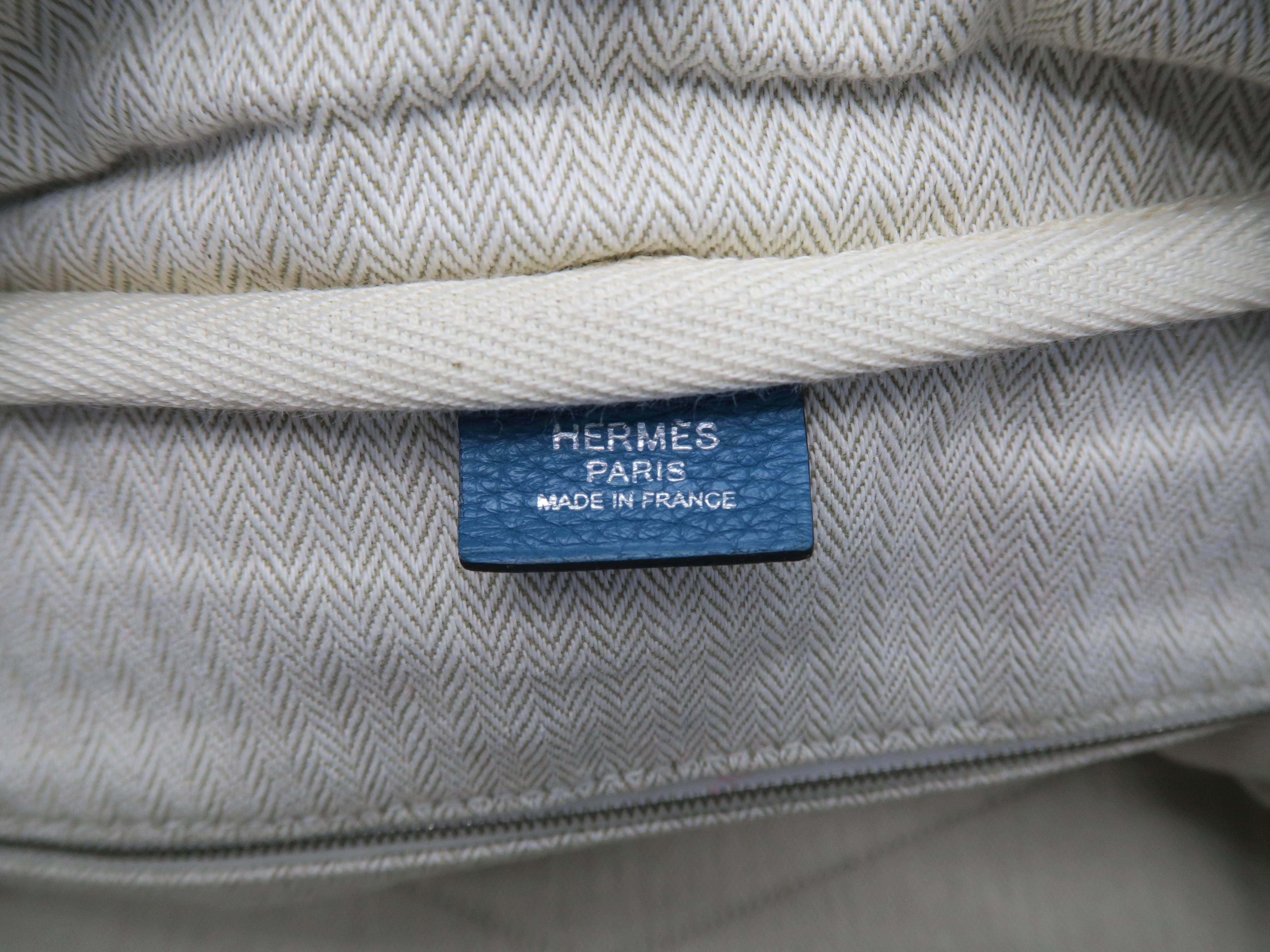 Hermes Victoria Bleu Jeans Blue Clemence Leather Shoulder Bag 1