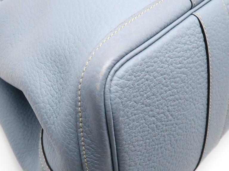 Garden party leather handbag Hermès Blue in Leather - 33116942