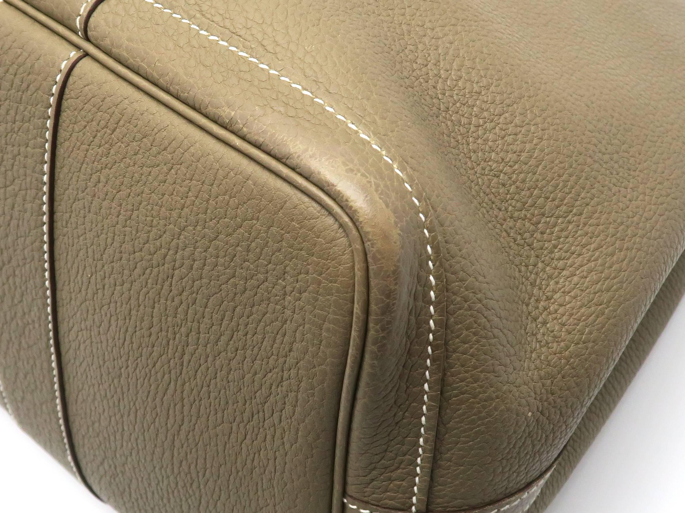 Women's Hermes Garden Party PM Etoupe Brown Negonda Leather Tote Bag For Sale