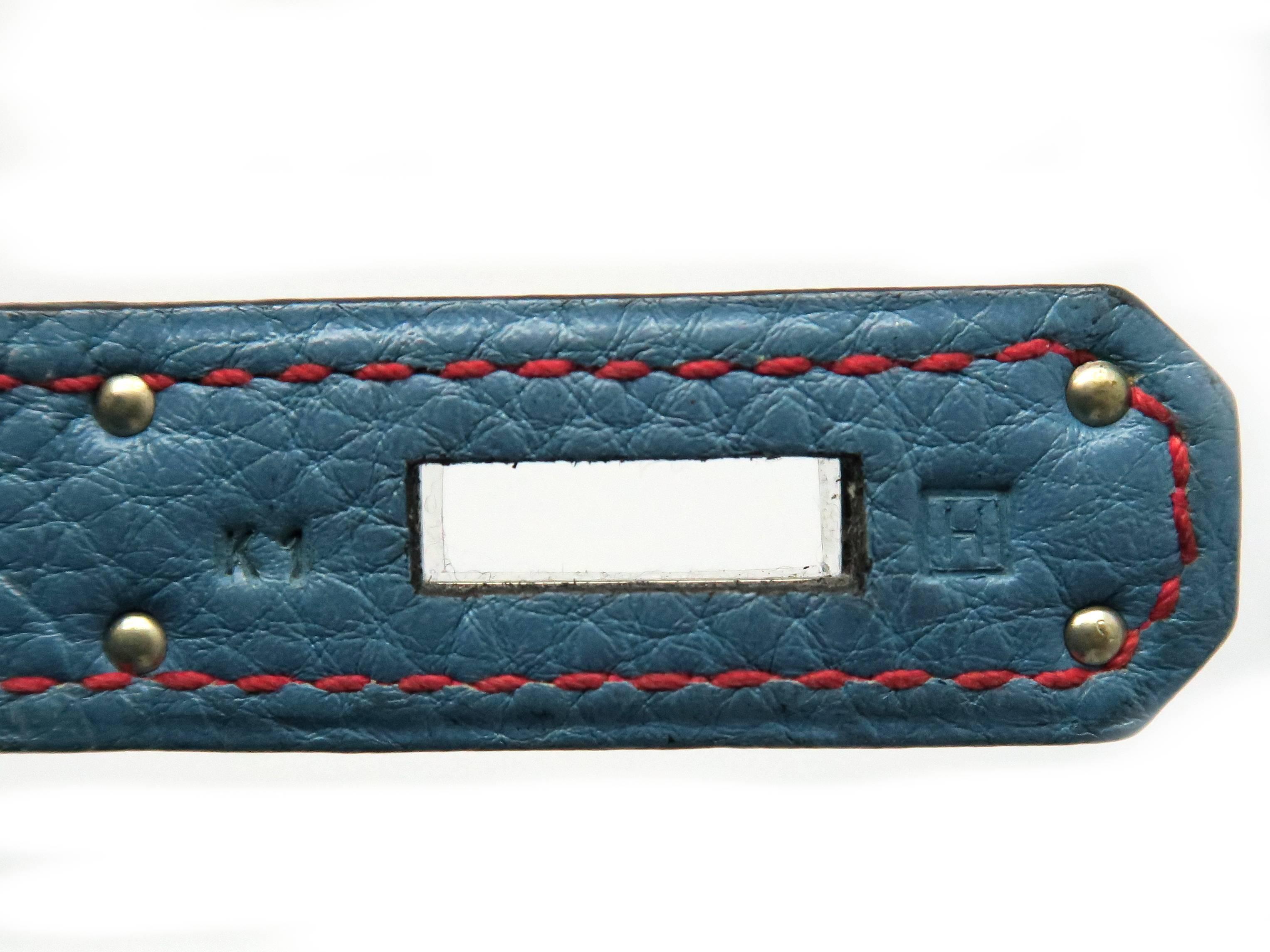 Hermes Birkin 30 Bleu Jean Blue Togo Leather SHW Top Handle Bag 6
