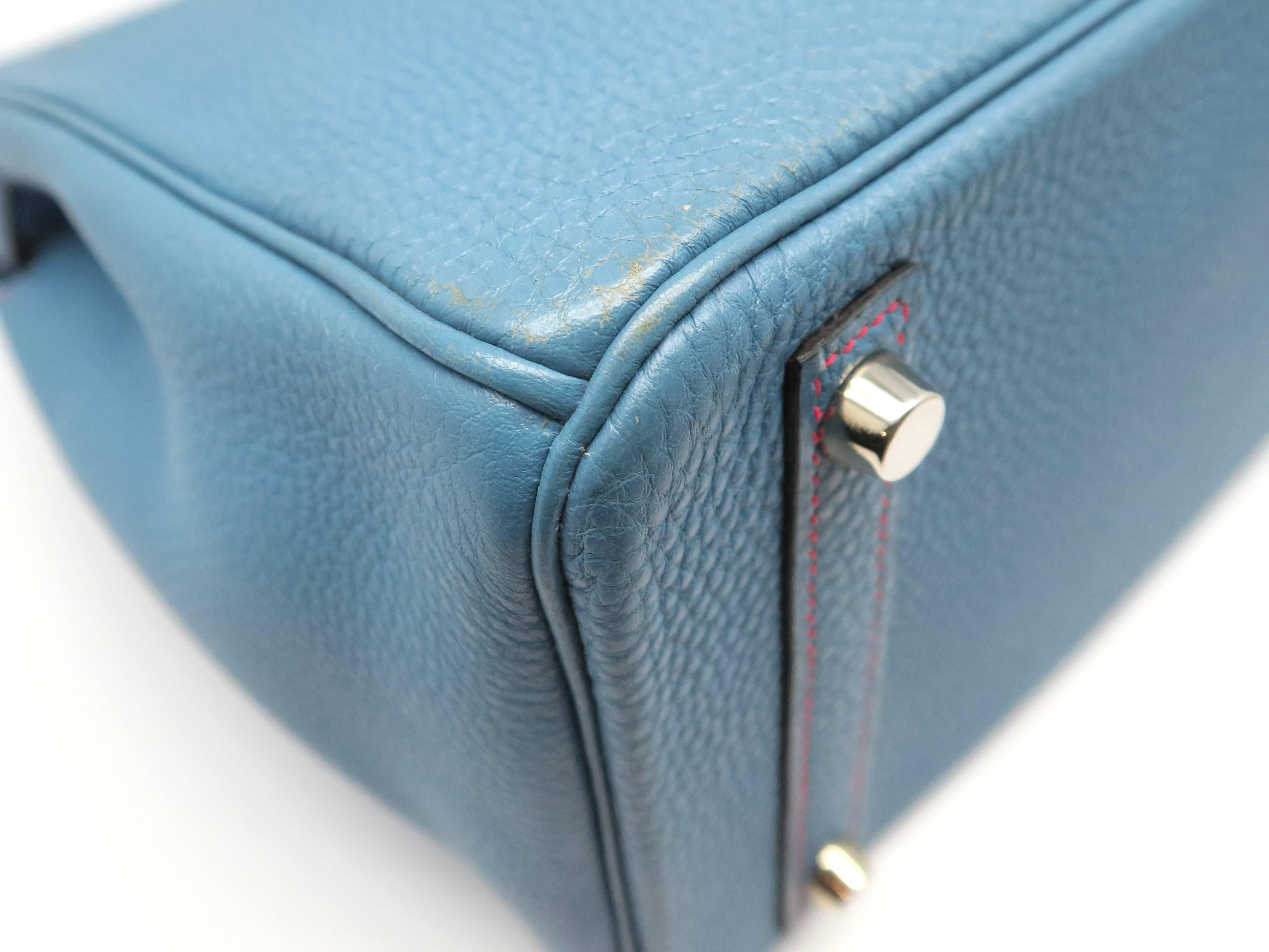 Hermes Birkin 30 Bleu Jean Blue Togo Leather SHW Top Handle Bag 2