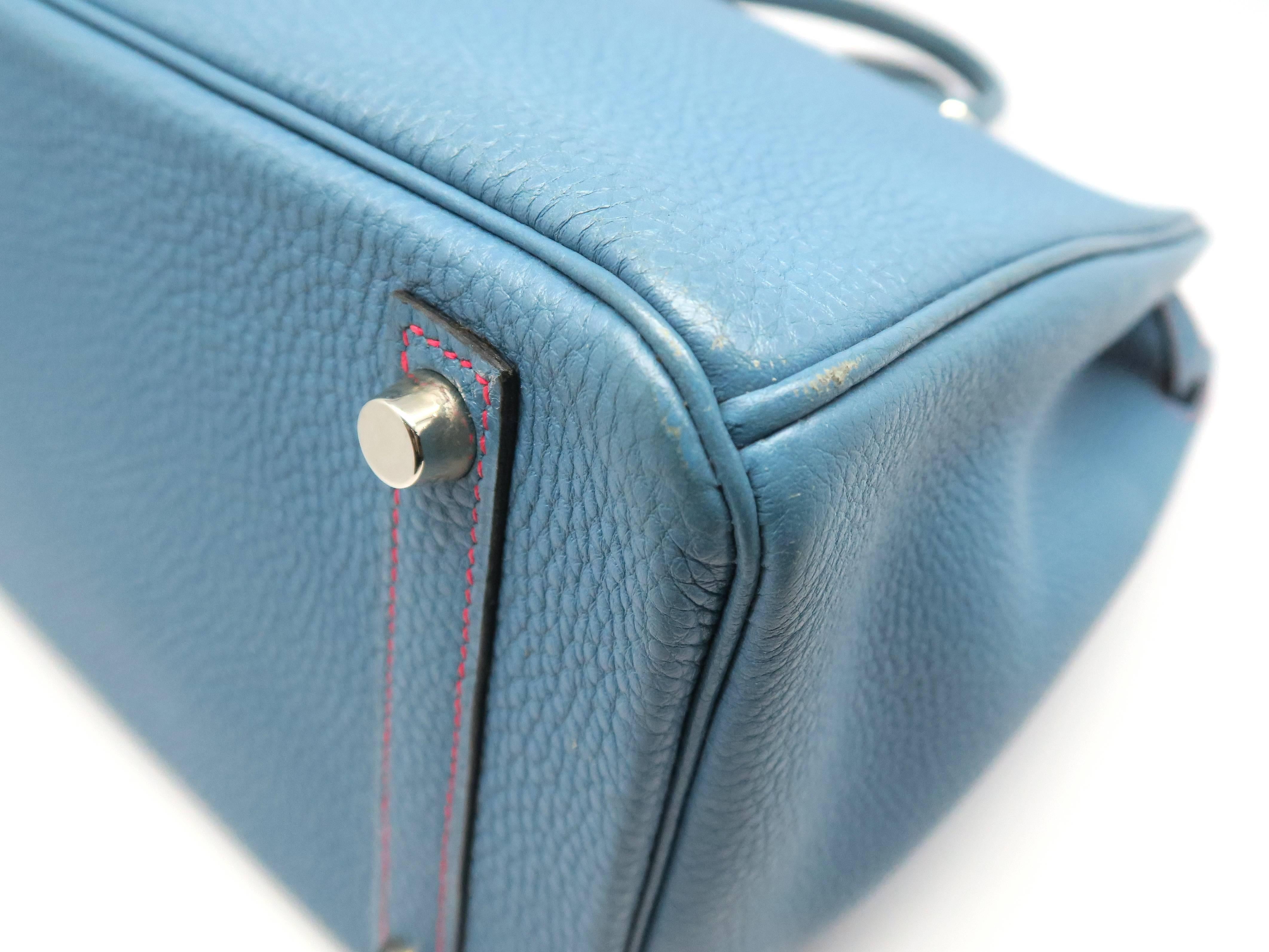 Hermes Birkin 30 Bleu Jean Blue Togo Leather SHW Top Handle Bag 3