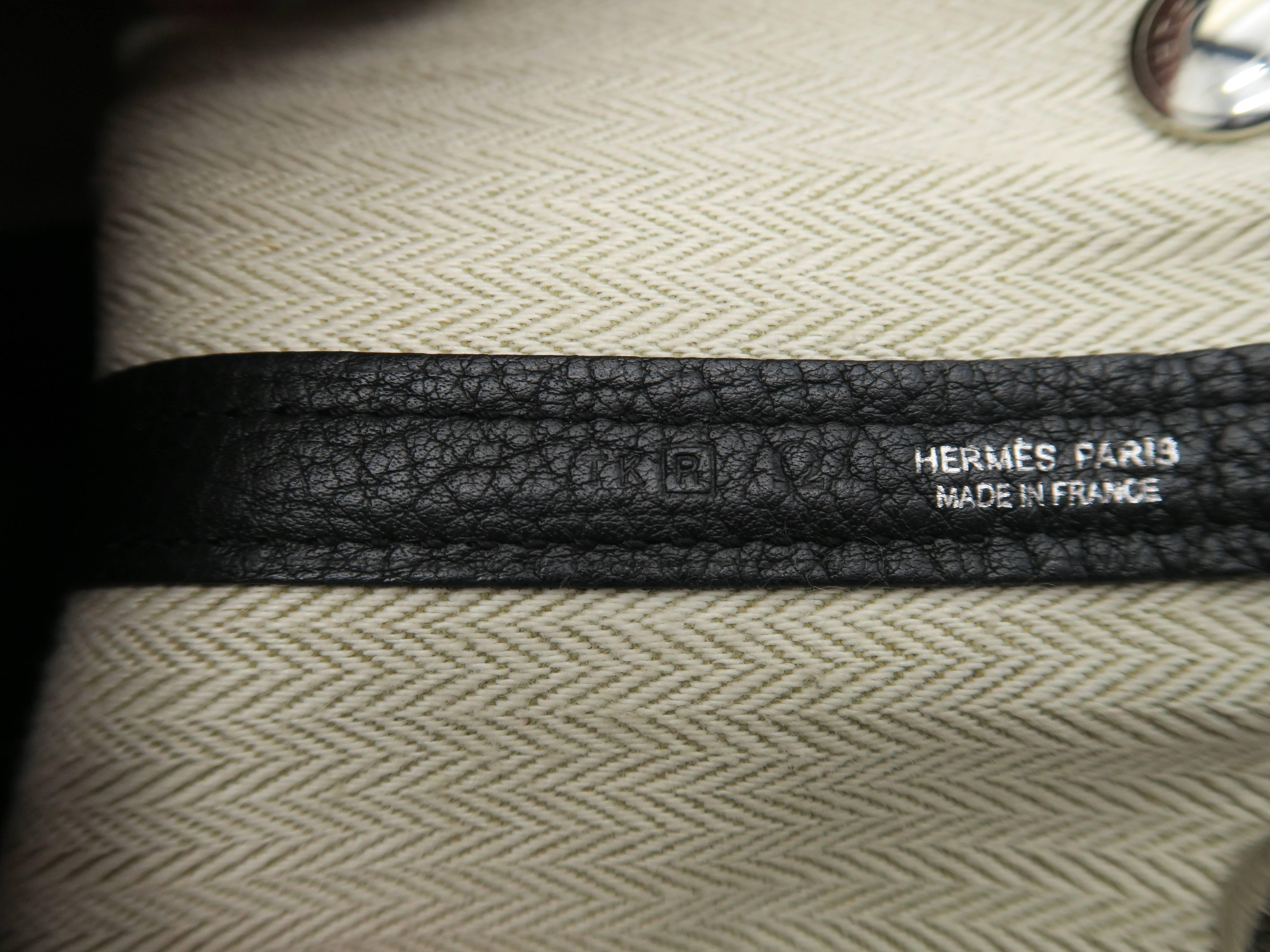 Hermes Garden Party TPM Noir Black Negonda Leather Tote Bag 2