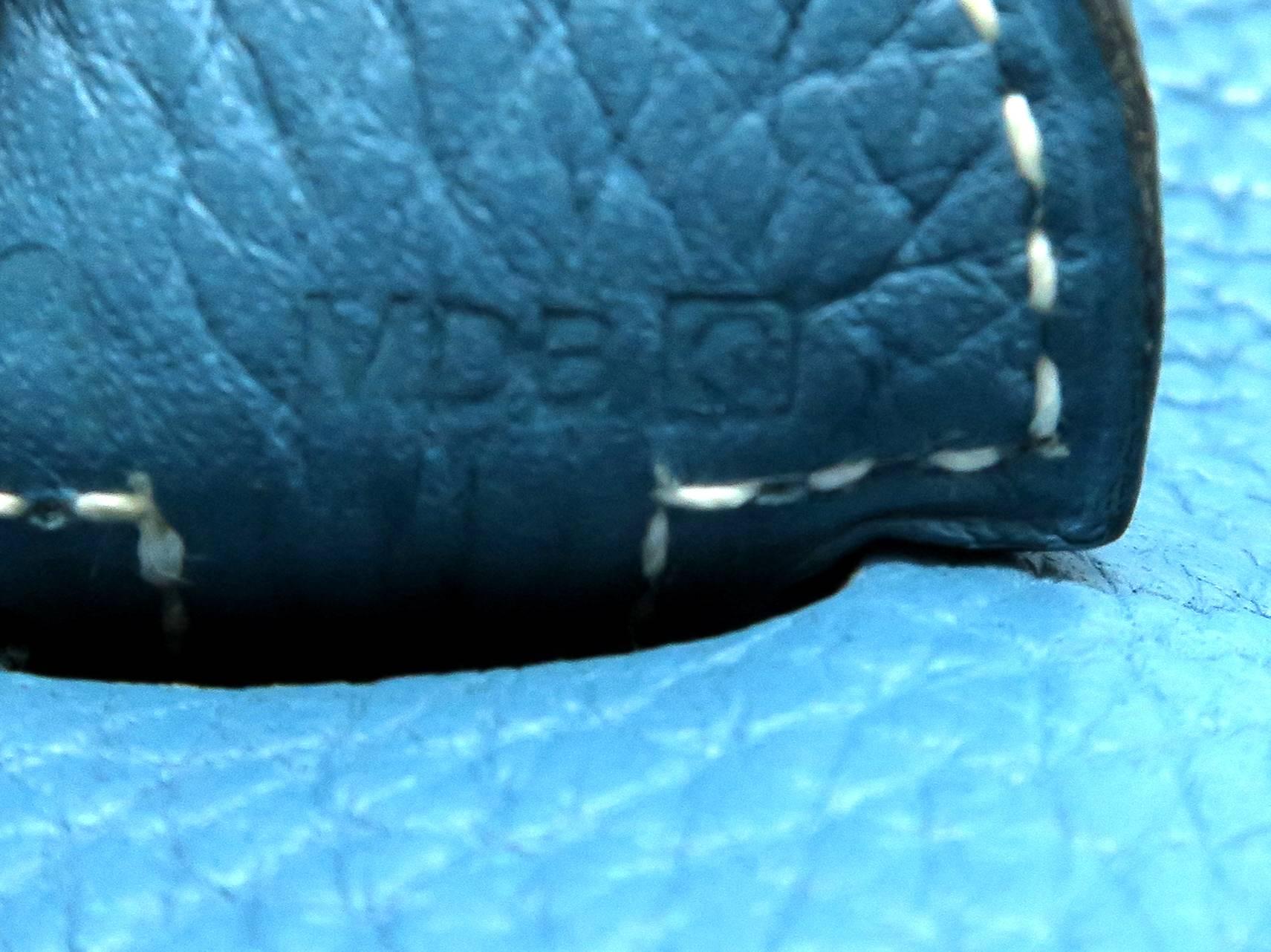 Hermes Evelyne PM Bleu Jean Blue Togo Leather Crossbody Bag 4