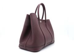 Hermes Garden Party TPM Bordeaux Wine Red Clemence Leather Tote Bag