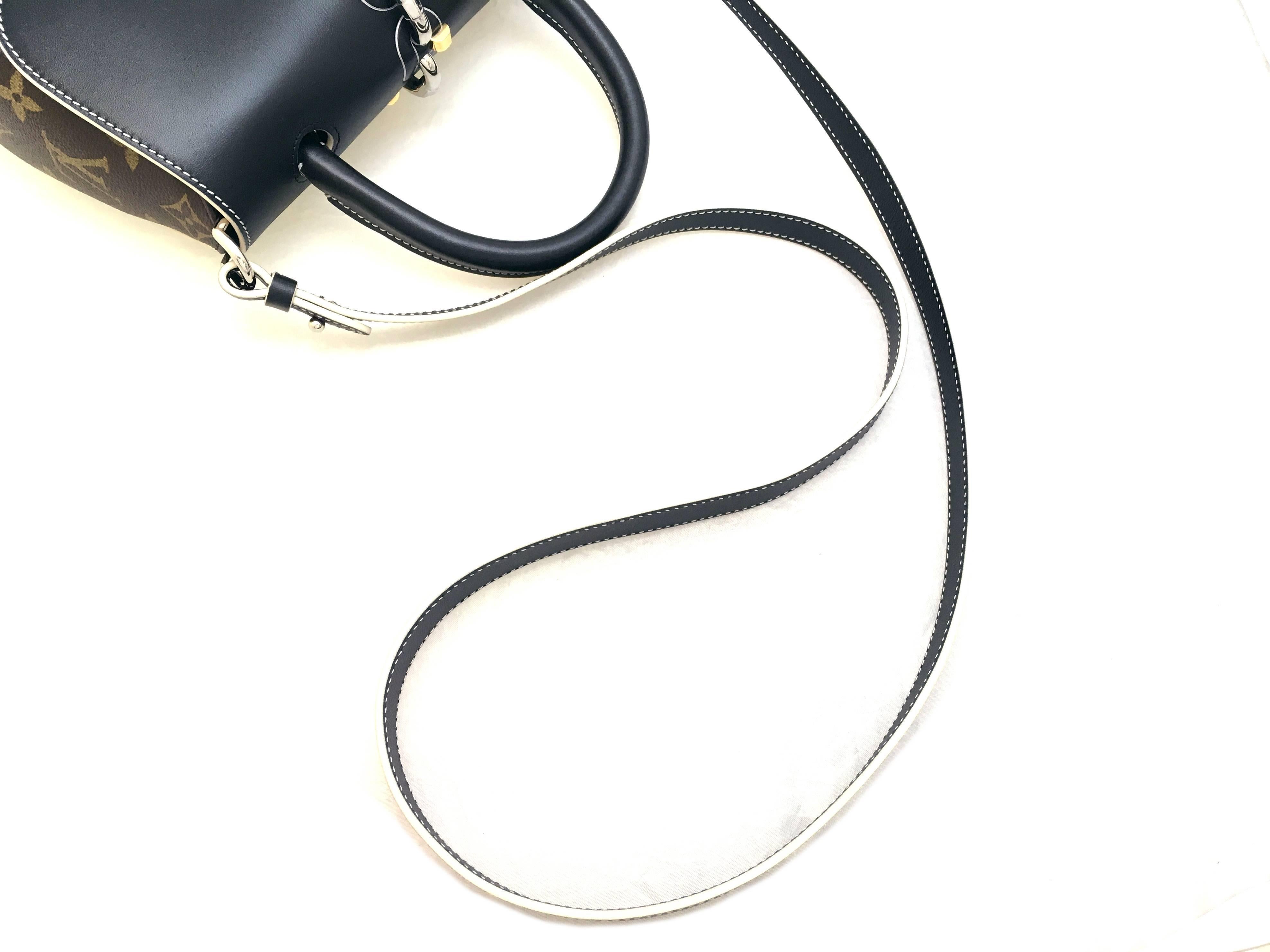 Women's Louis Vuitton Chain It PM Black and Brown Monogram Canvas Top Handle Bag For Sale