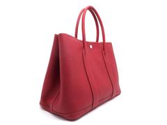 Hermes Garden Party PM Bougainvillier Red Negonda Leather Tote Bag