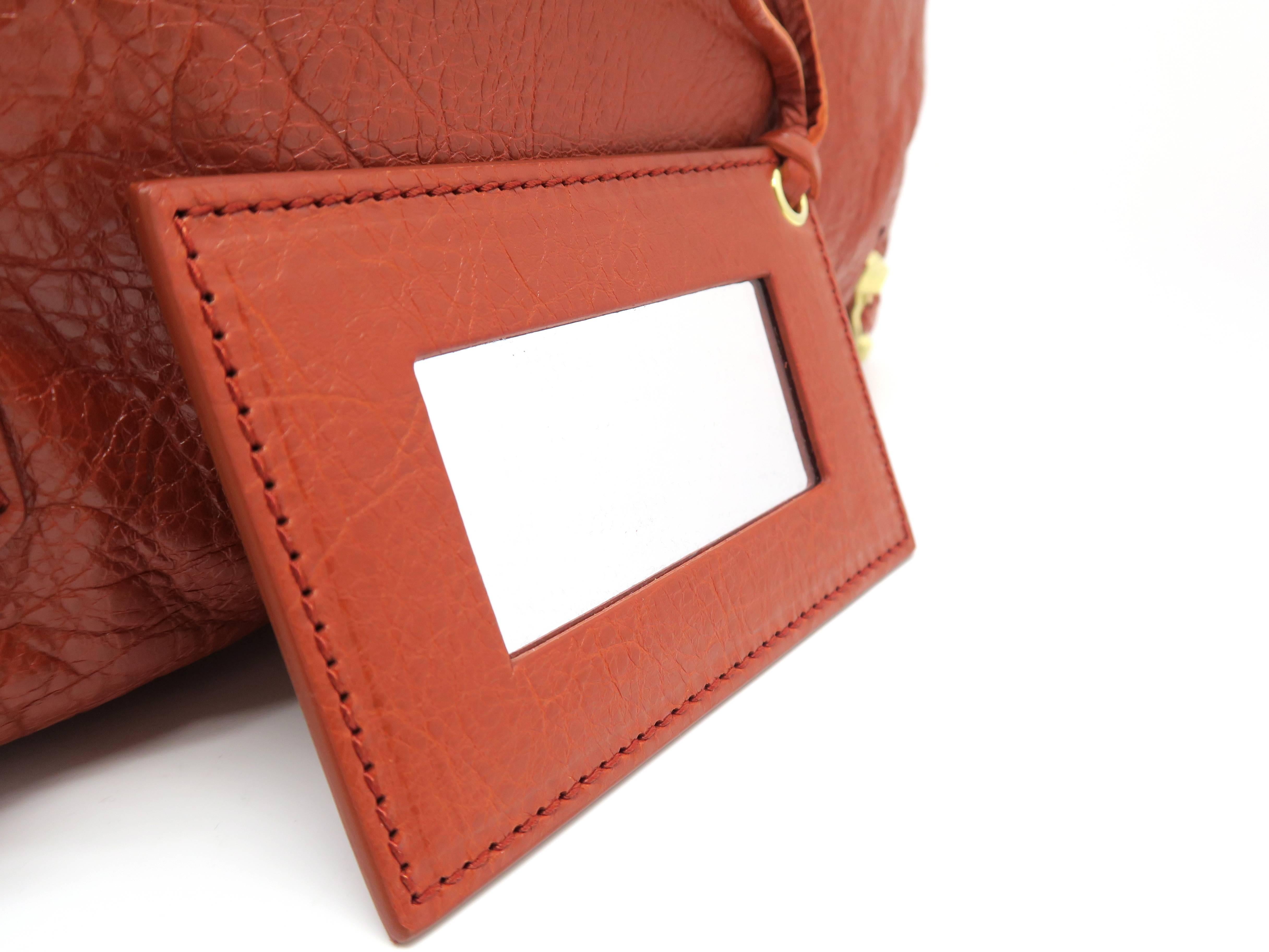 Balenciaga Giant Velo Red Lambskin Leather Gold Metal Handbag 2