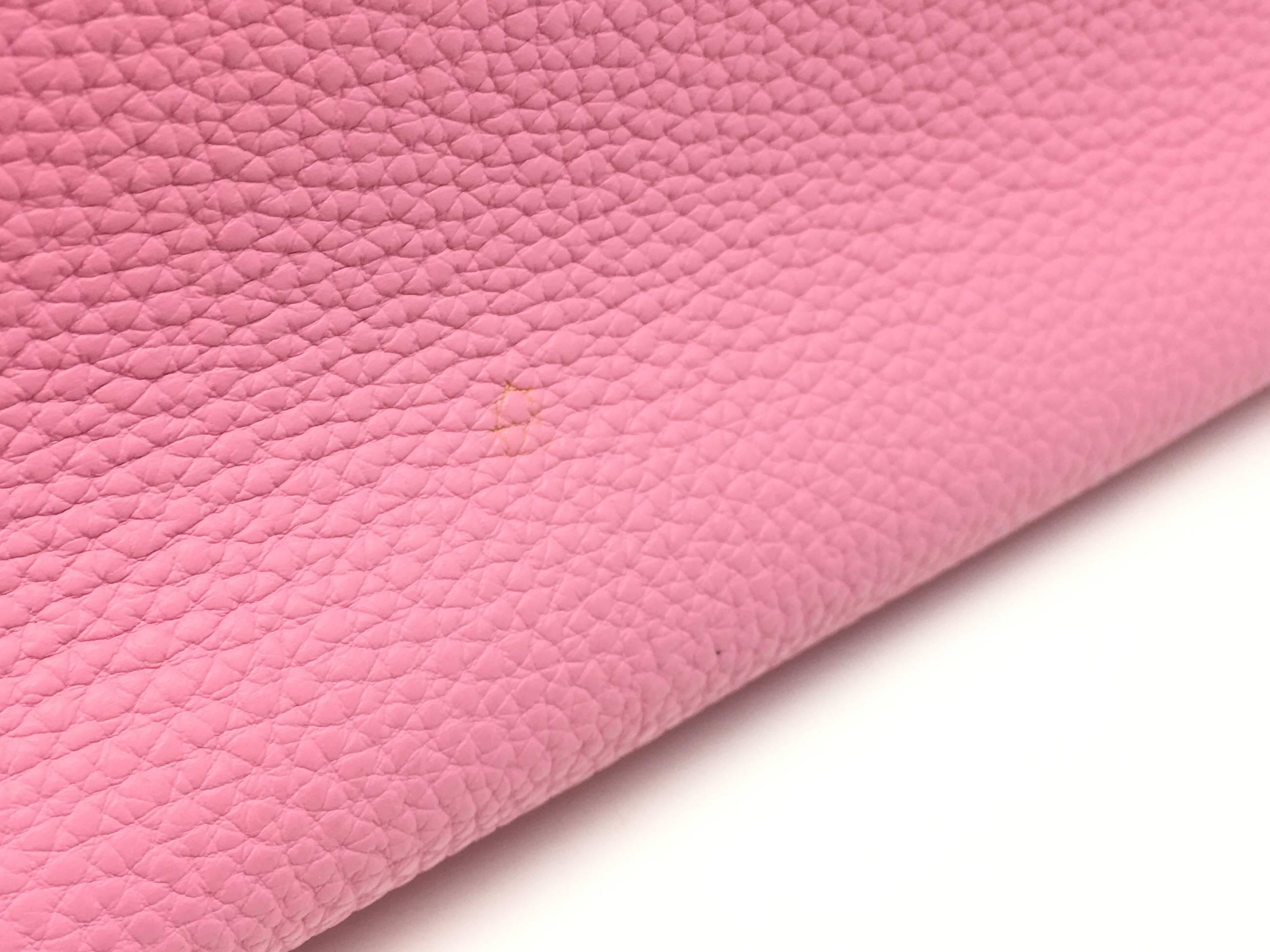 Hermes Birkin 35 Rose Shocking Pink Togo Leather Silver Metal Top Handle Bag 2