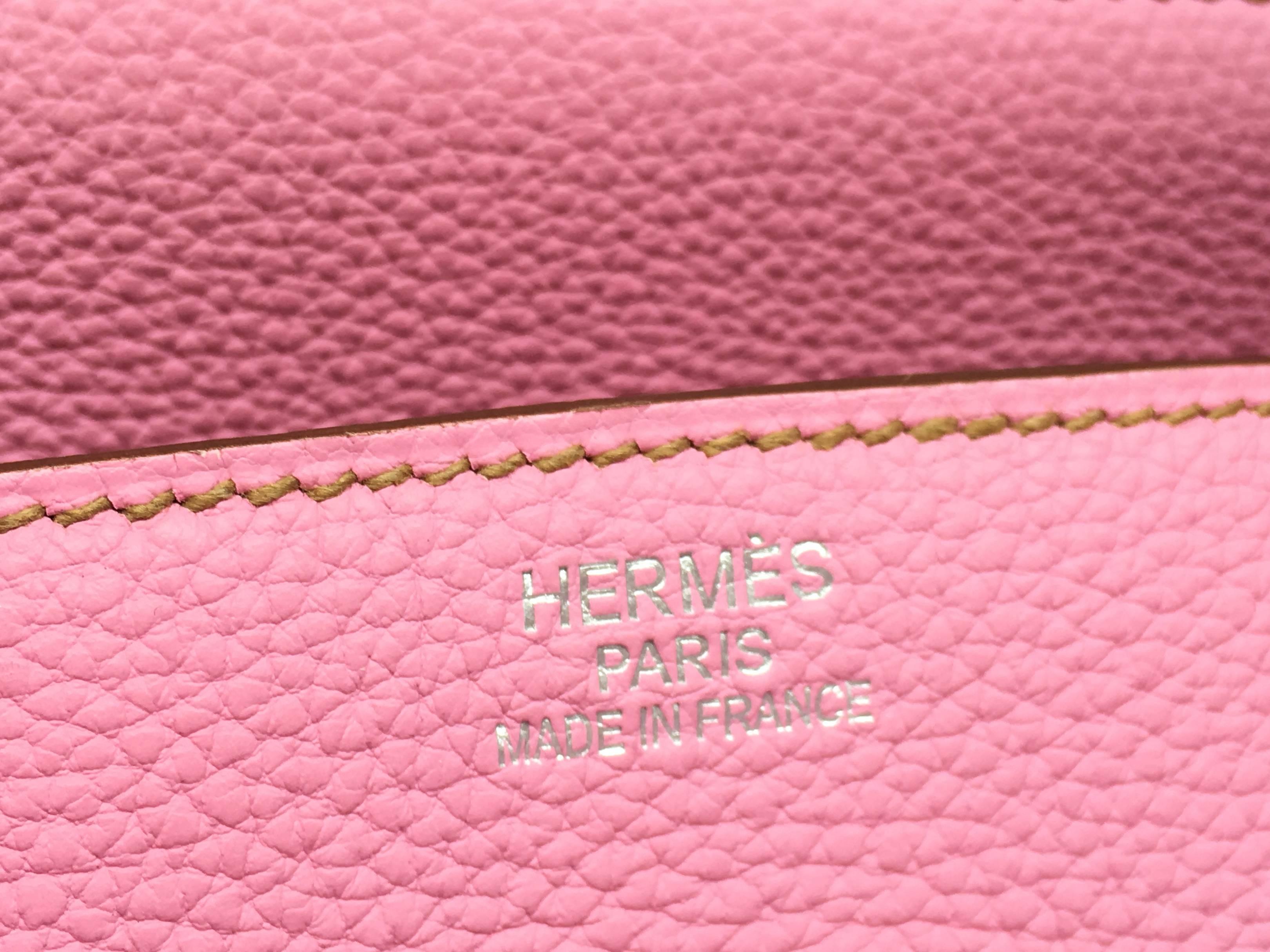 Hermes Birkin 35 Rose Shocking Pink Togo Leather Silver Metal Top Handle Bag 3