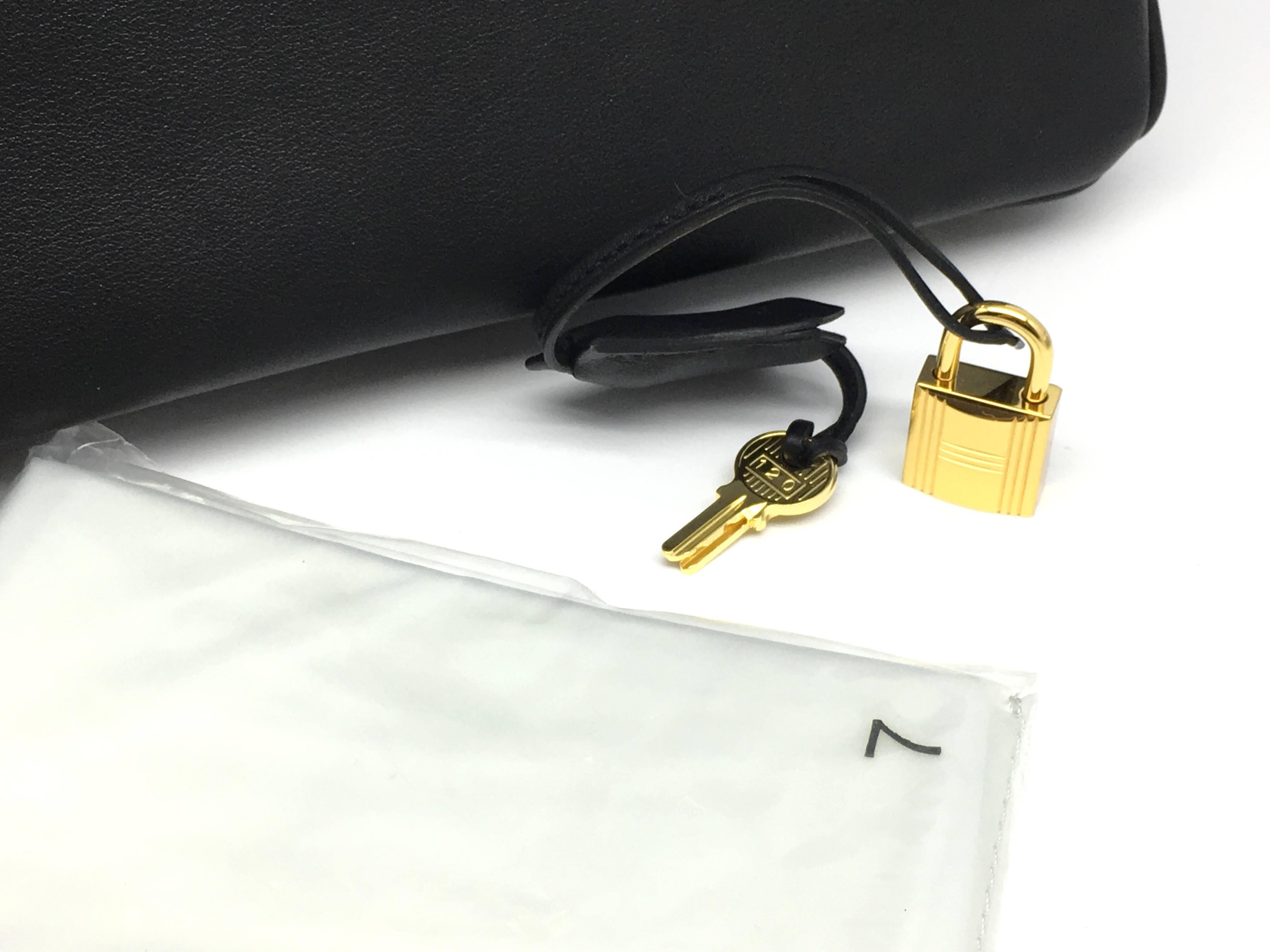 Hermes Birkin 25 Noir Black Swift Leather Gold Metal Top Handle Bag 1